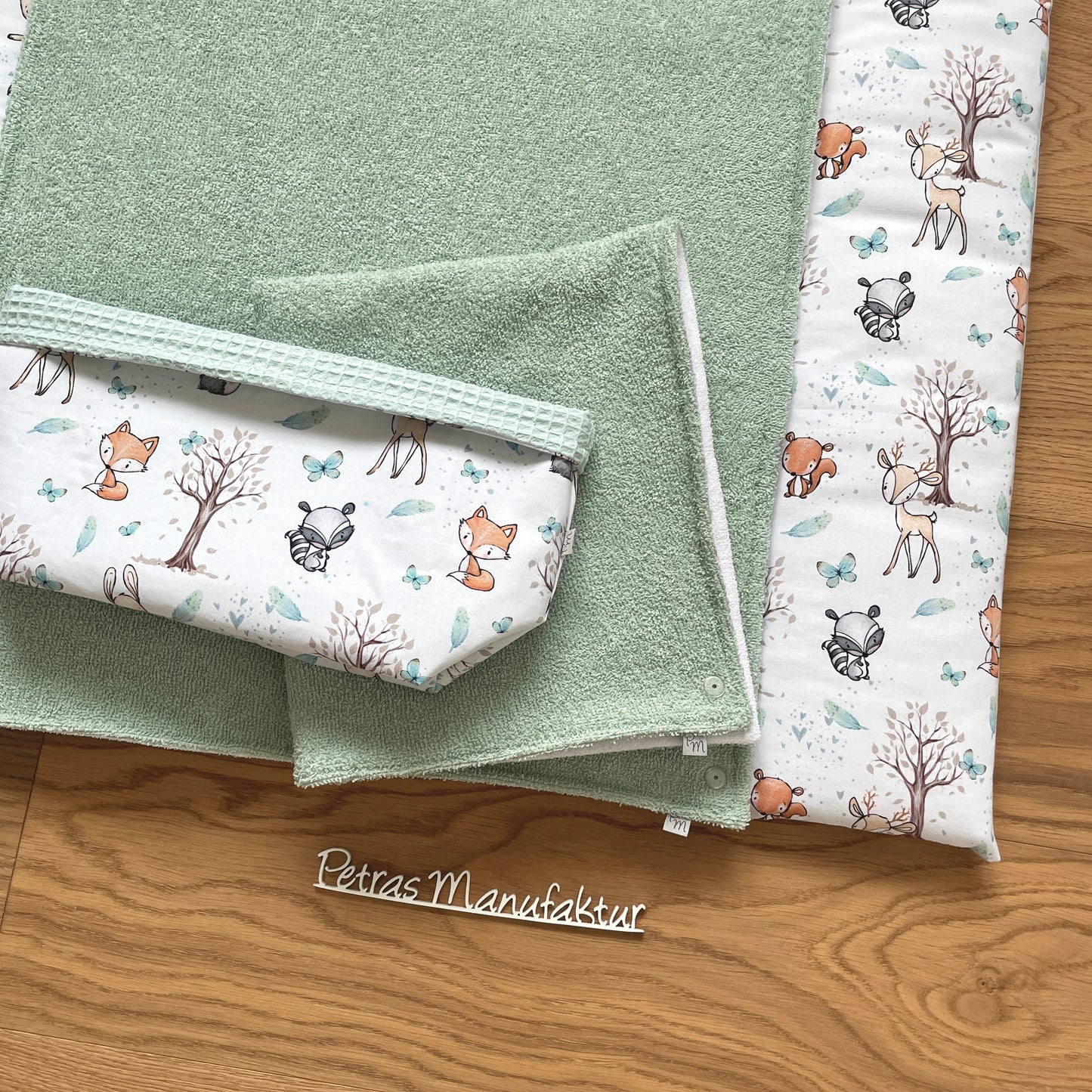 Wickelauflage "Waldtiere mint"