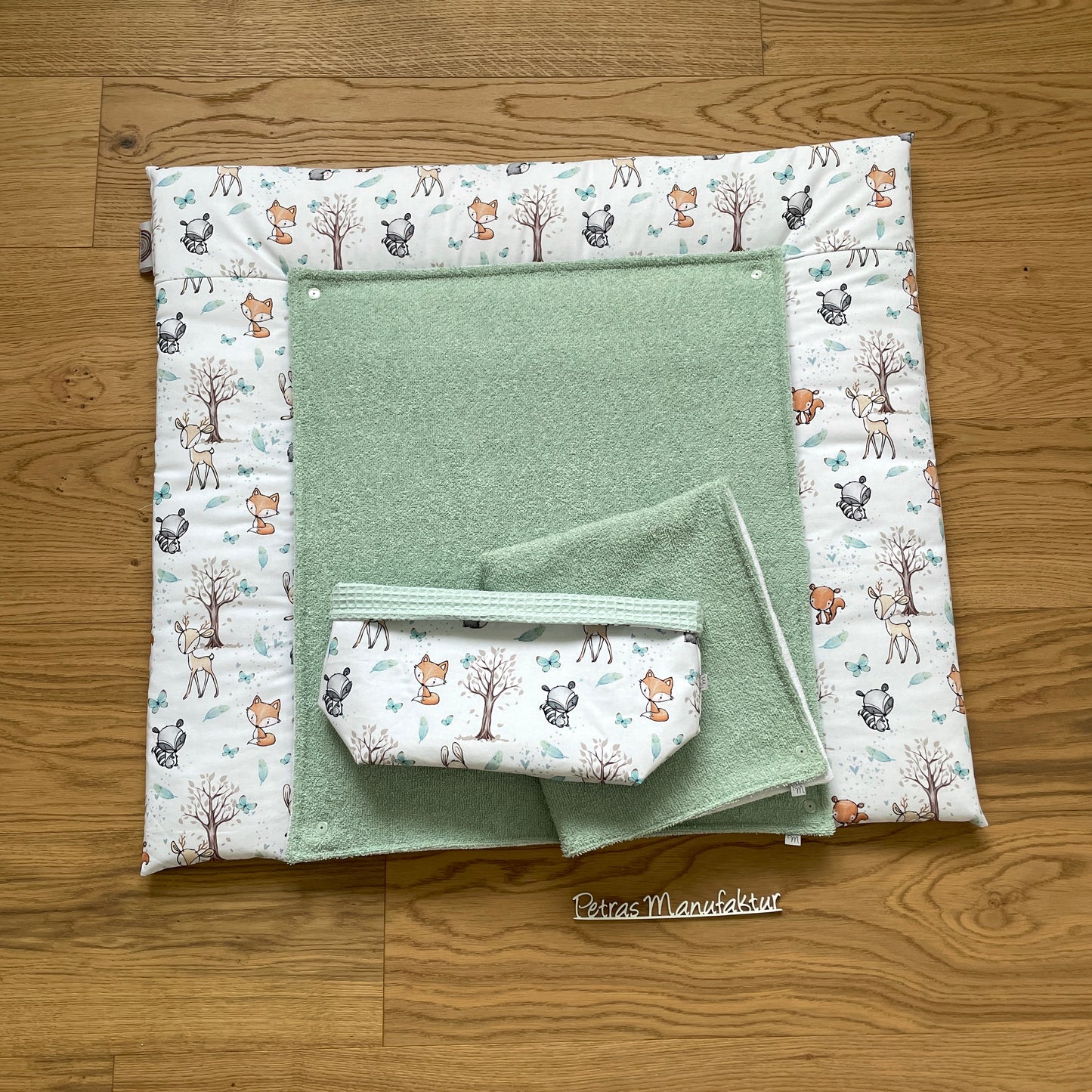Wickelauflage "Waldtiere mint"