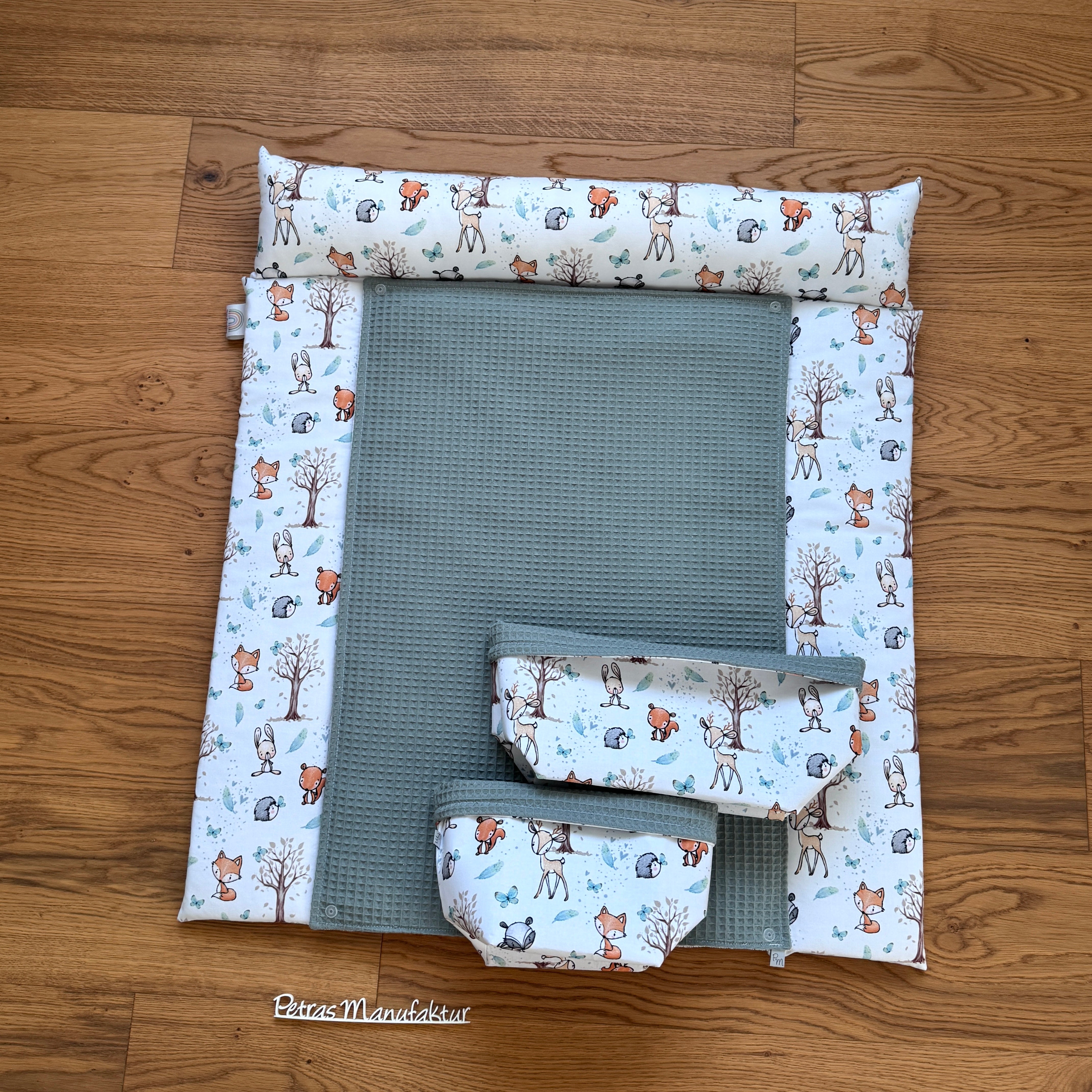 Wickelauflage "Waldtiere mint"