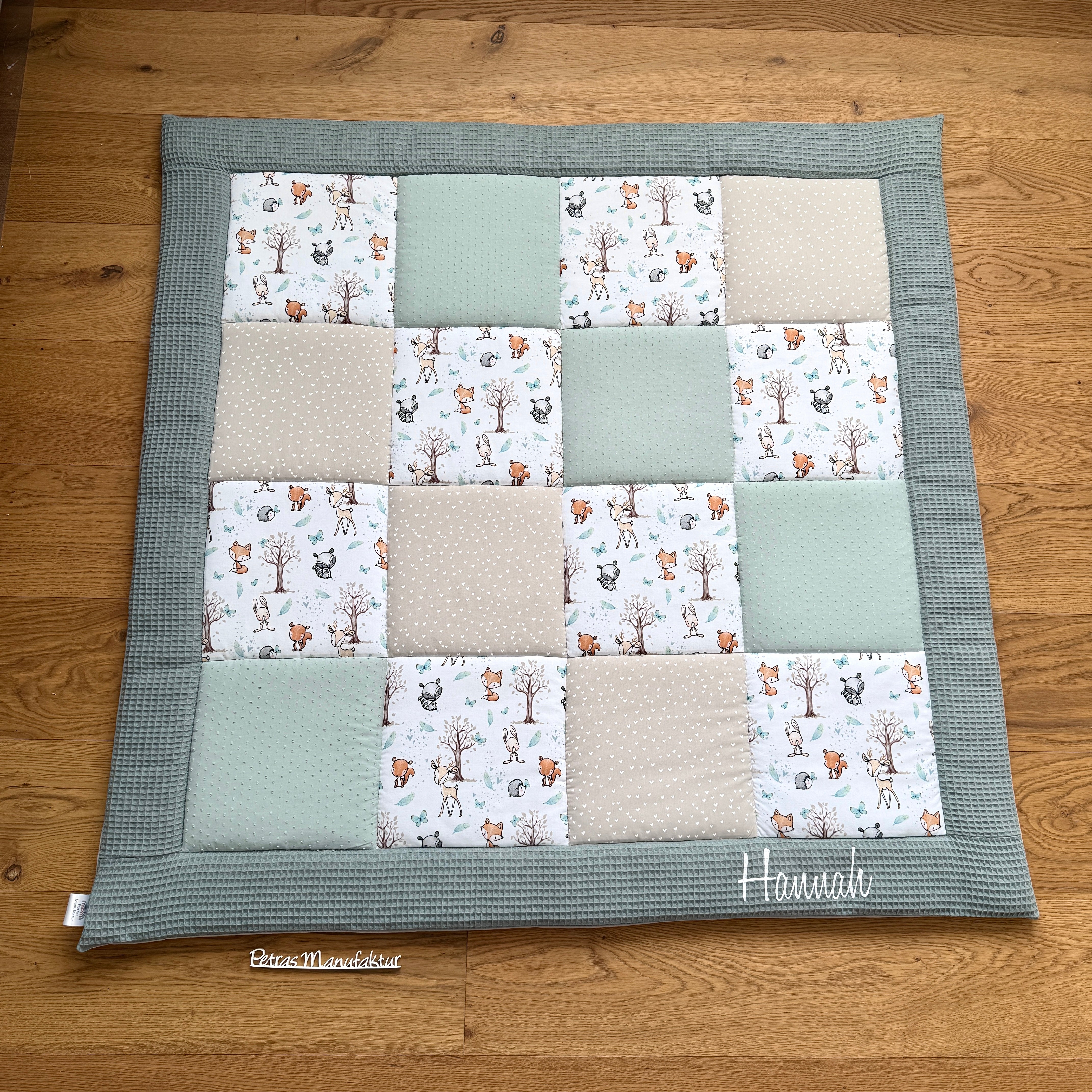 Krabbeldecke "Waldtiere mint“ Modell 4