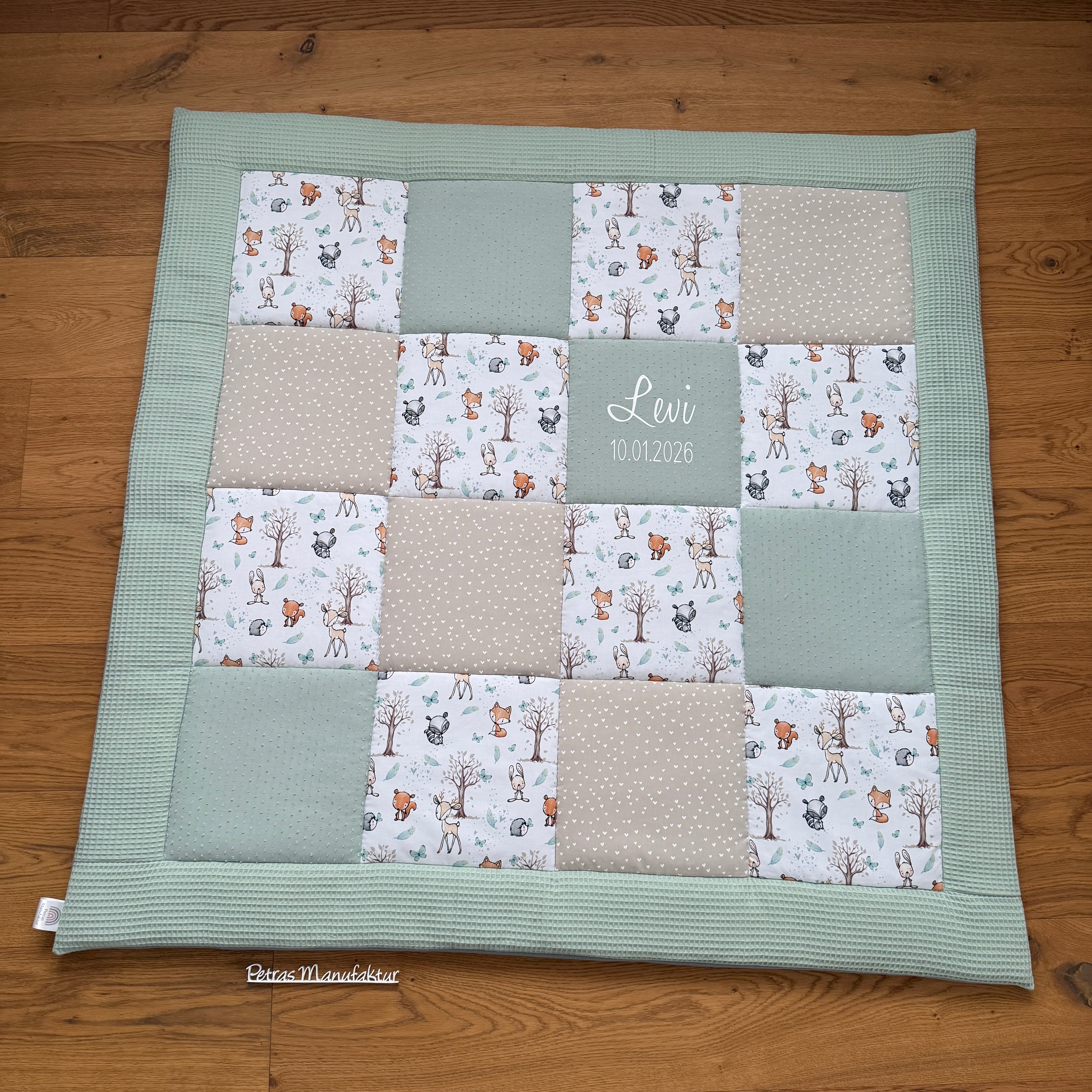 Krabbeldecke "Waldtiere mint“ Modell 4