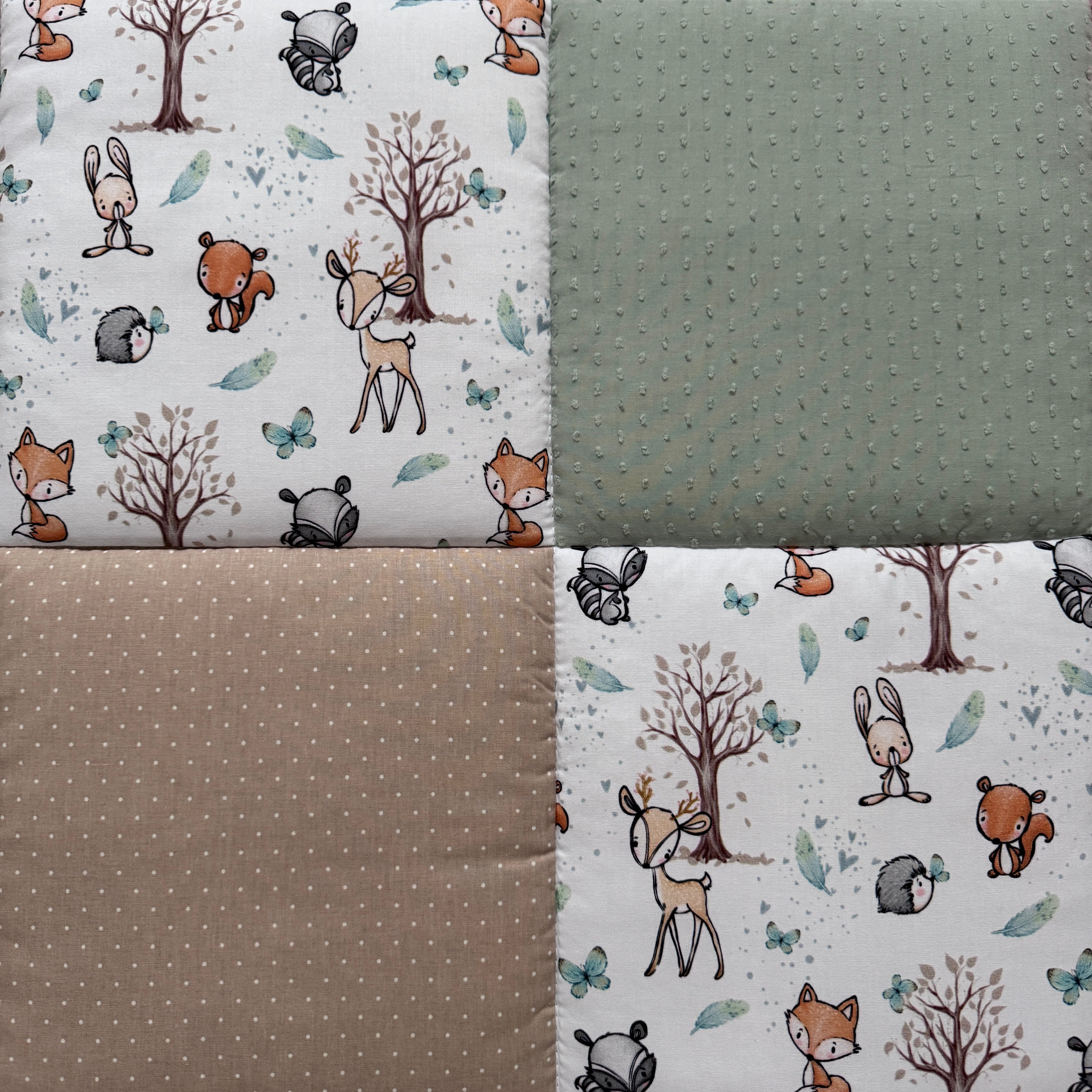 Krabbeldecke "Waldtiere mint“ Modell 3