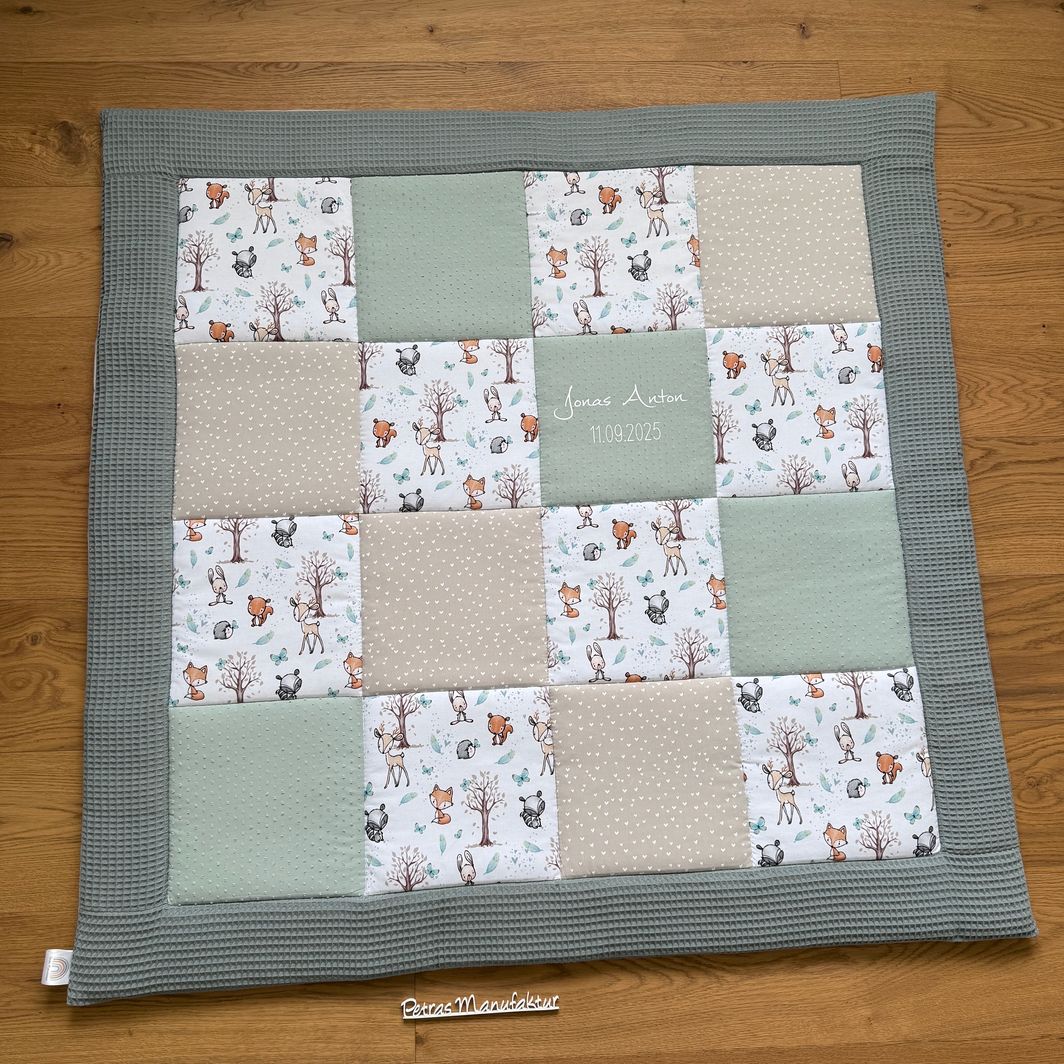 Krabbeldecke "Waldtiere mint“ Modell 4