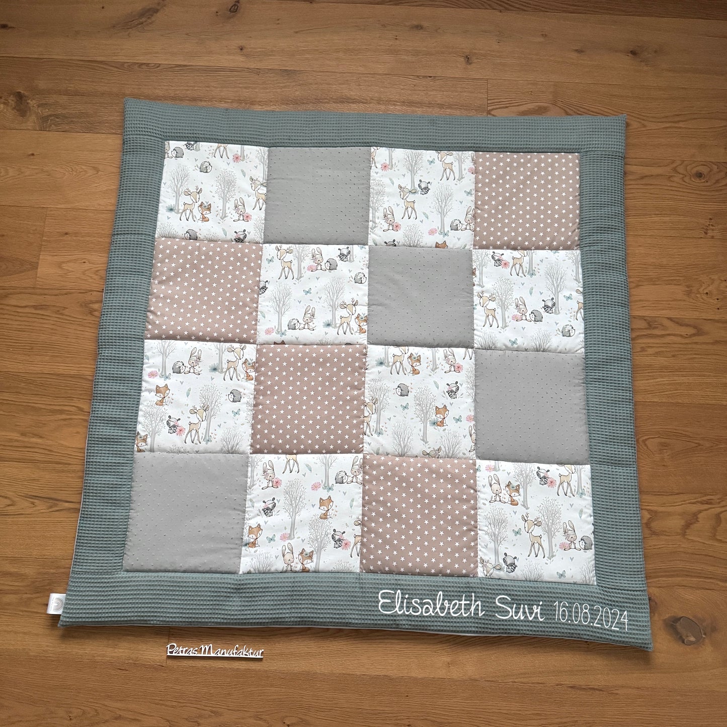 Krabbeldecke "Waldtiere pastell“ neutral