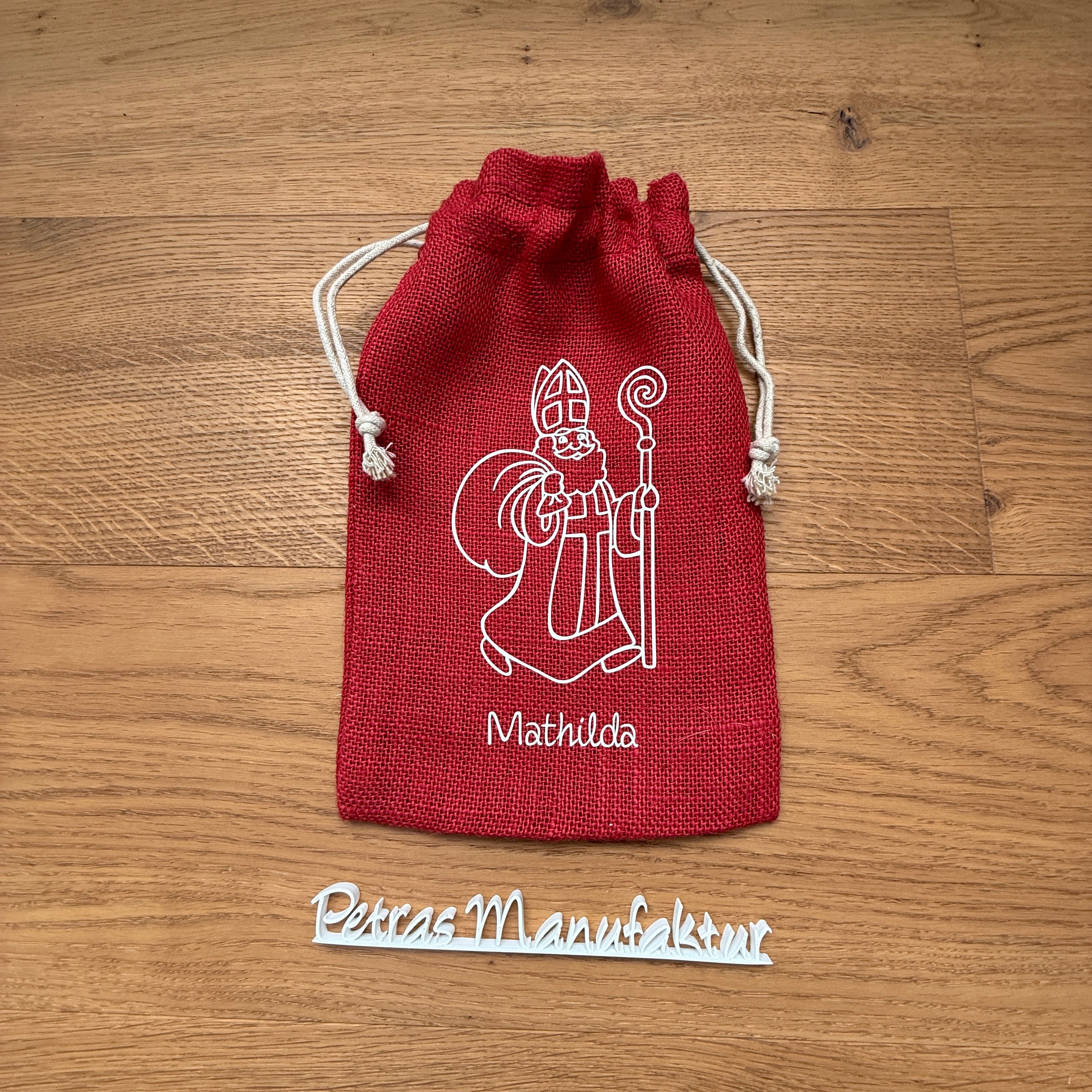 Nikolaussackerl Jute rot