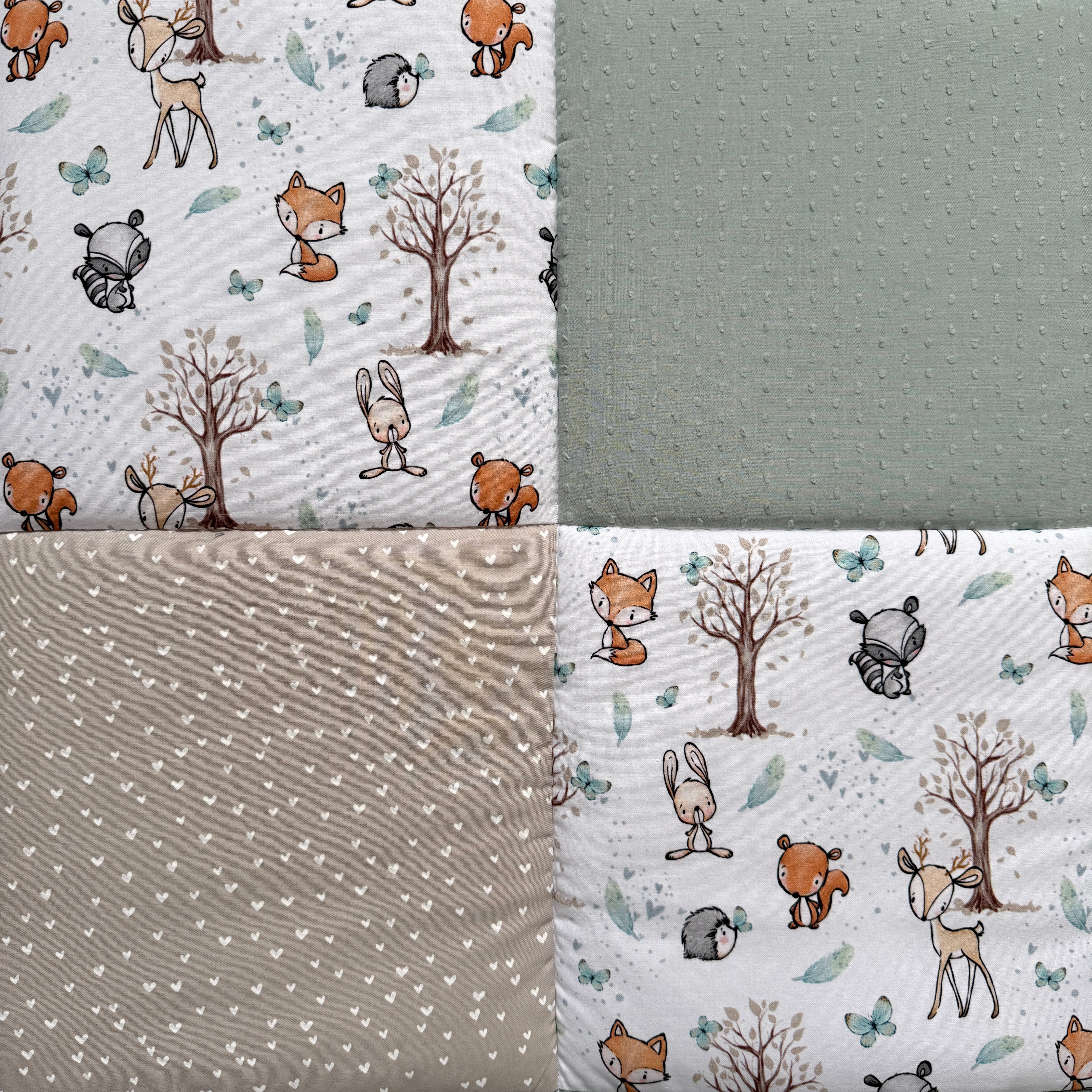 Krabbeldecke "Waldtiere mint“ Modell 4