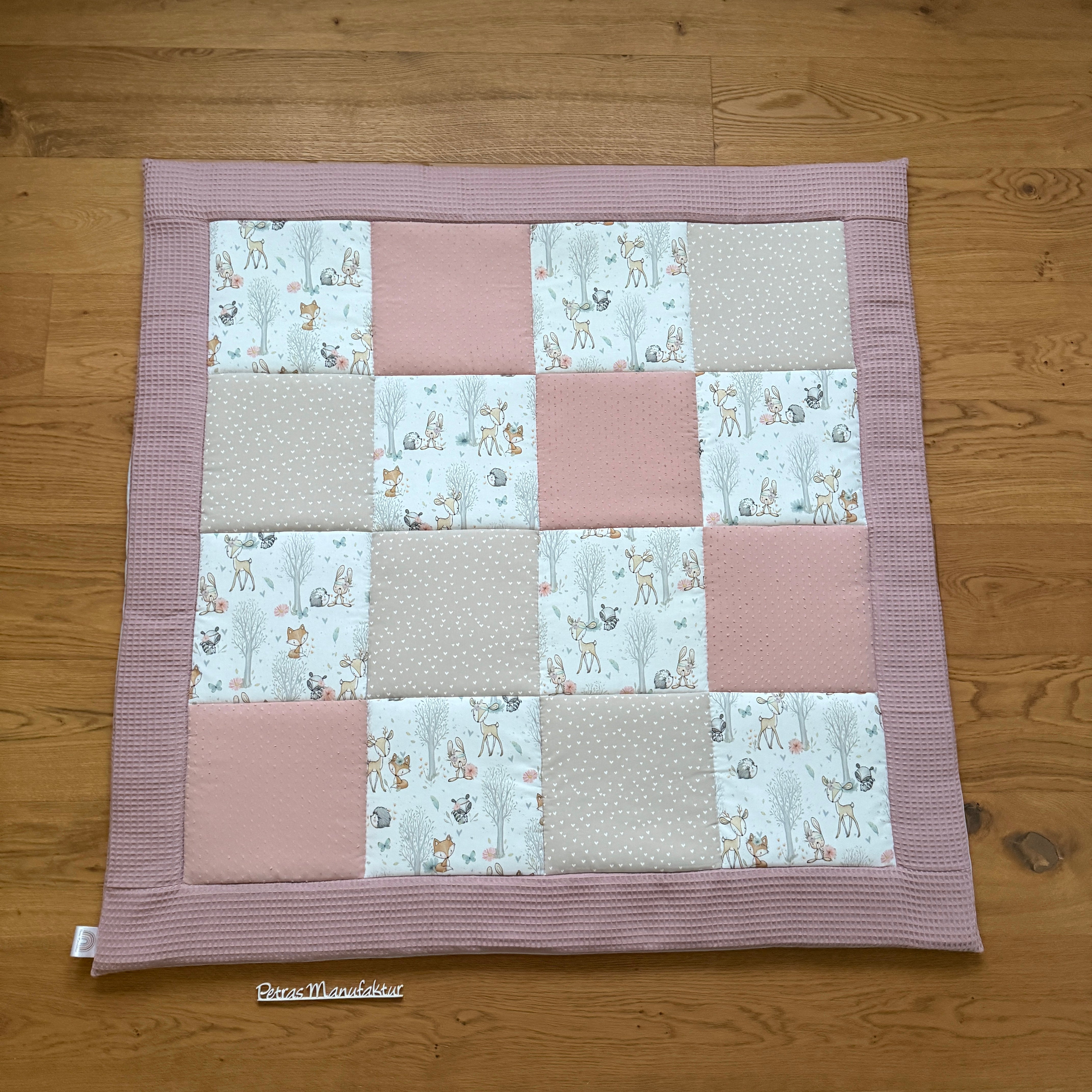 Krabbeldecke "Waldtiere pastell“ Modell 6