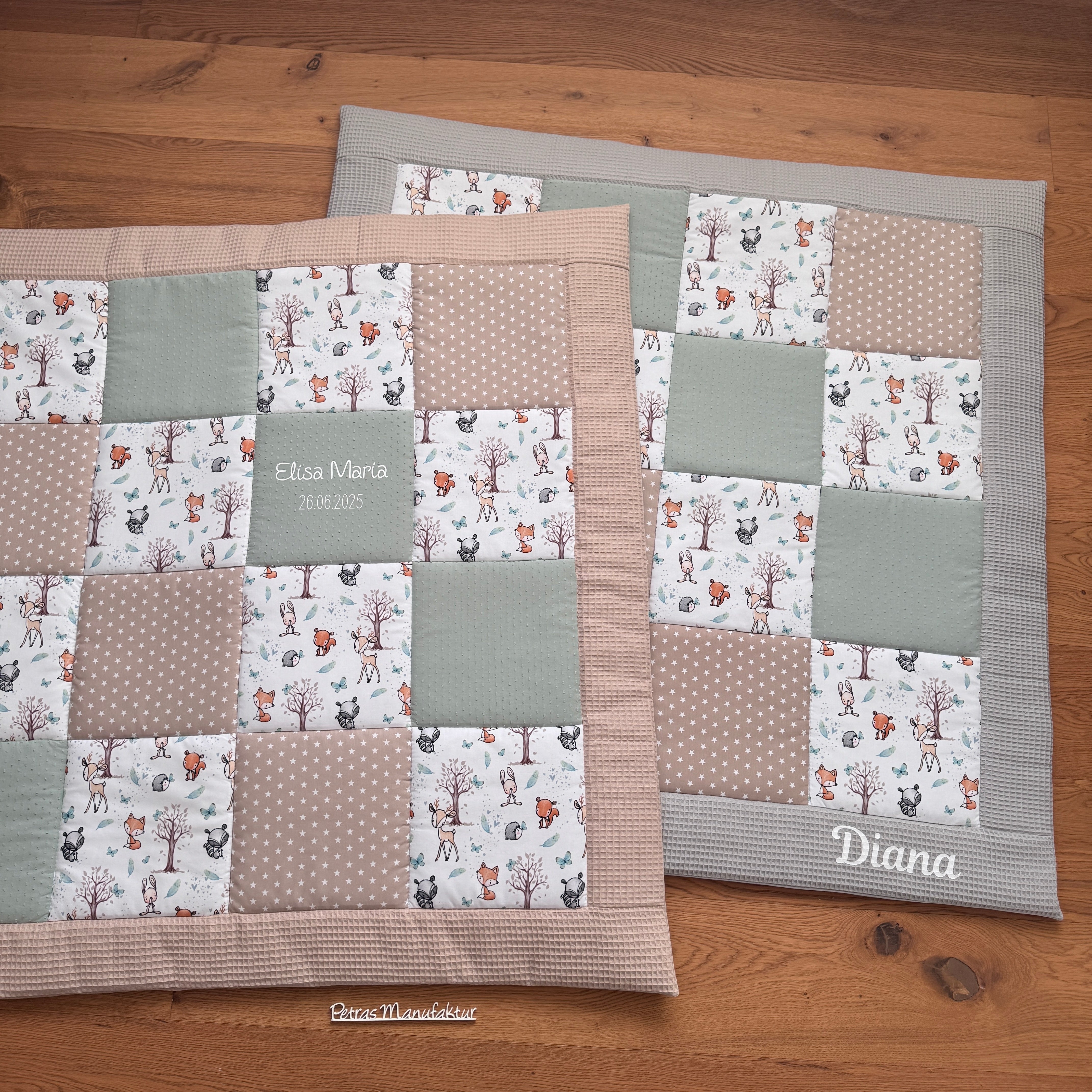 Krabbeldecke "Waldtiere mint“ Modell 1