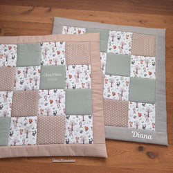 Krabbeldecke "Waldtiere mint“ Modell 1