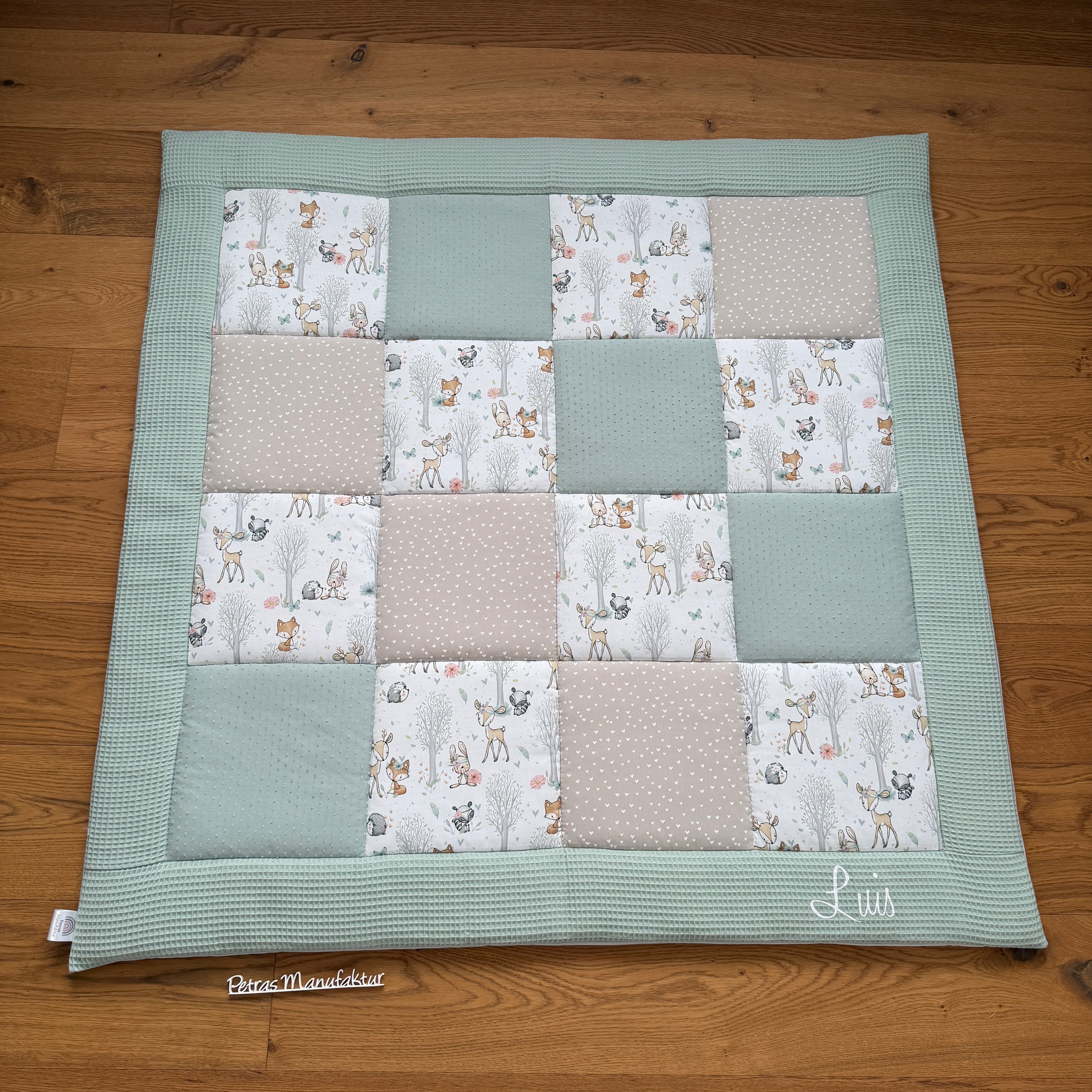 Krabbeldecke "Waldtiere pastell“ Modell 4
