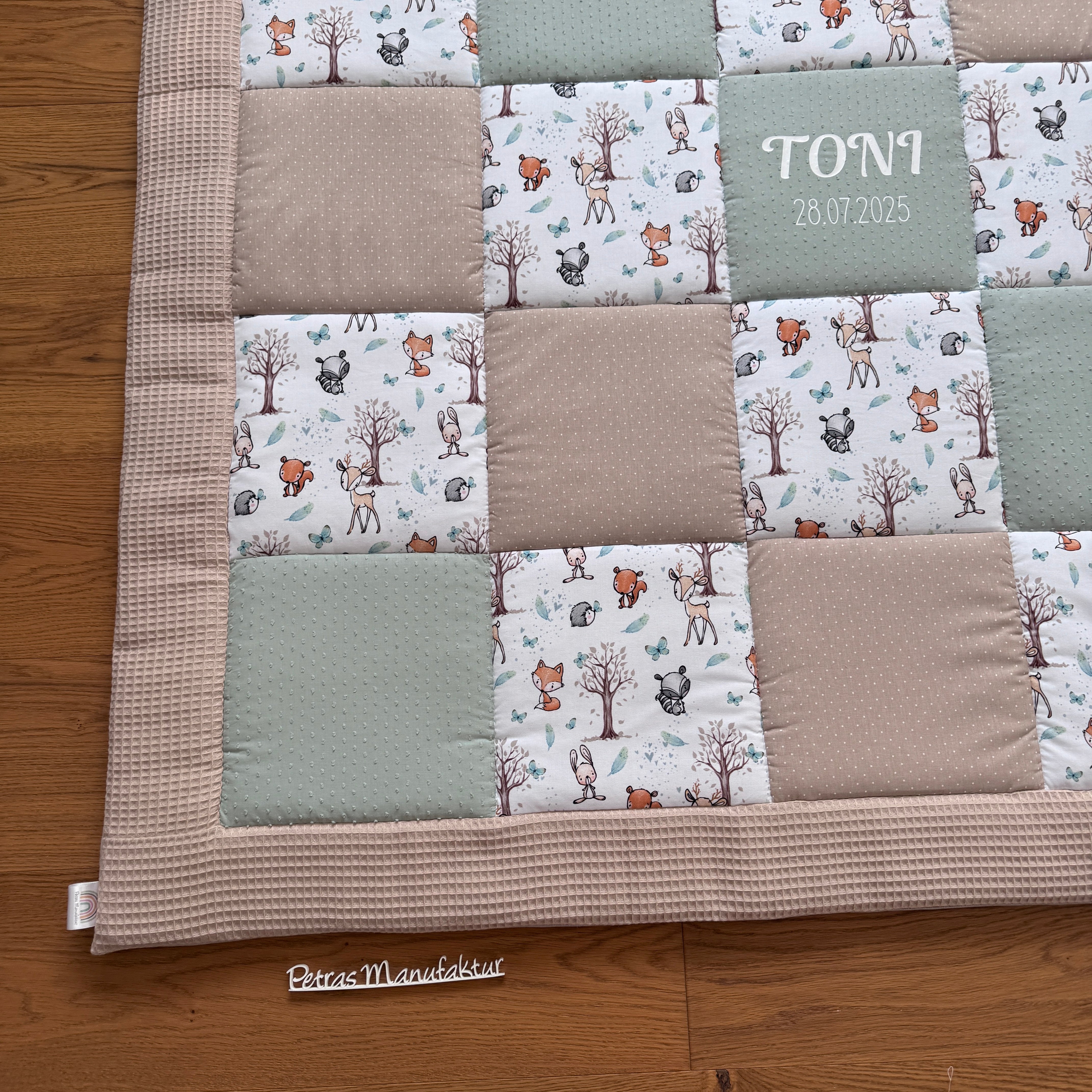 Krabbeldecke "Waldtiere mint“ Modell 3