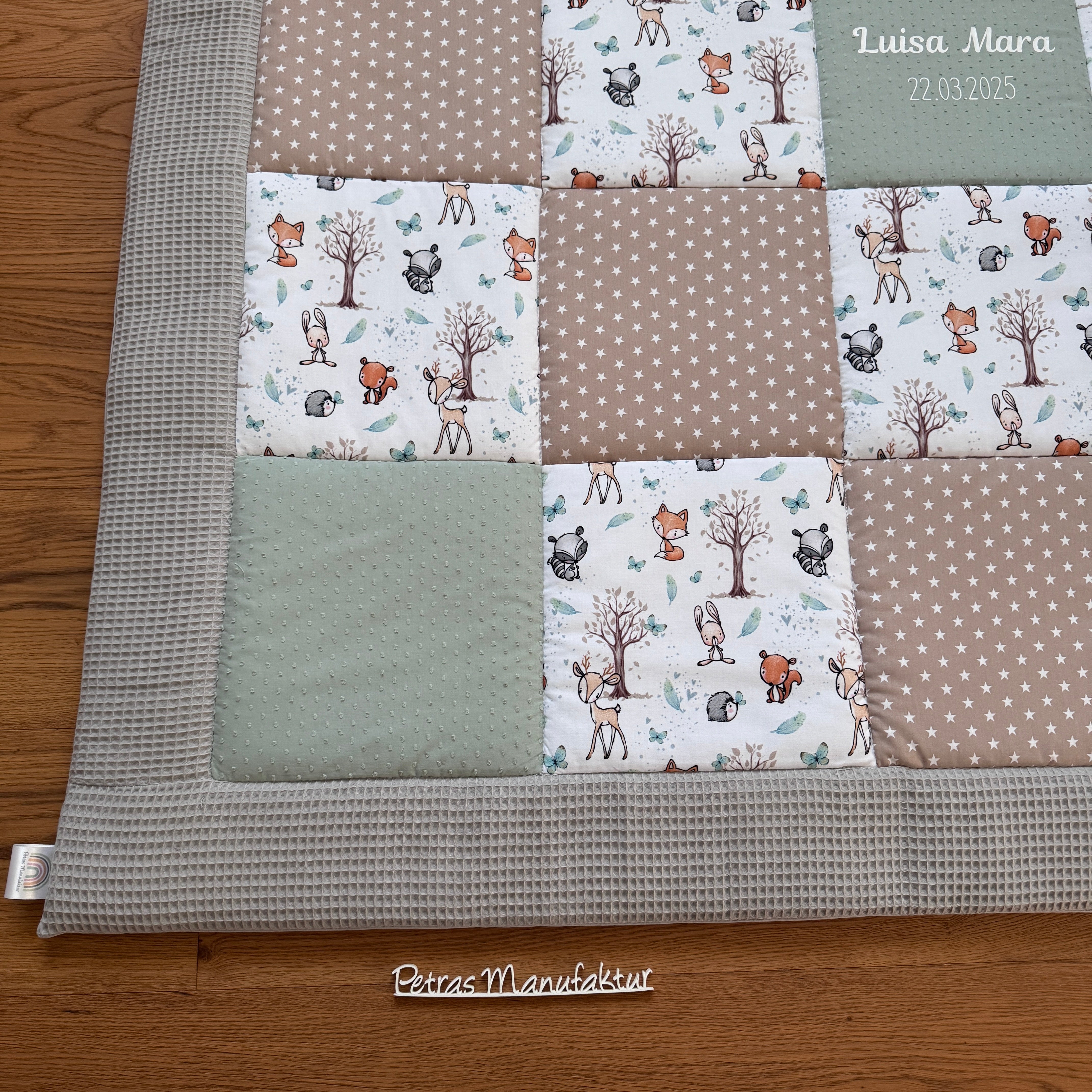 Krabbeldecke "Waldtiere mint“ Modell 1