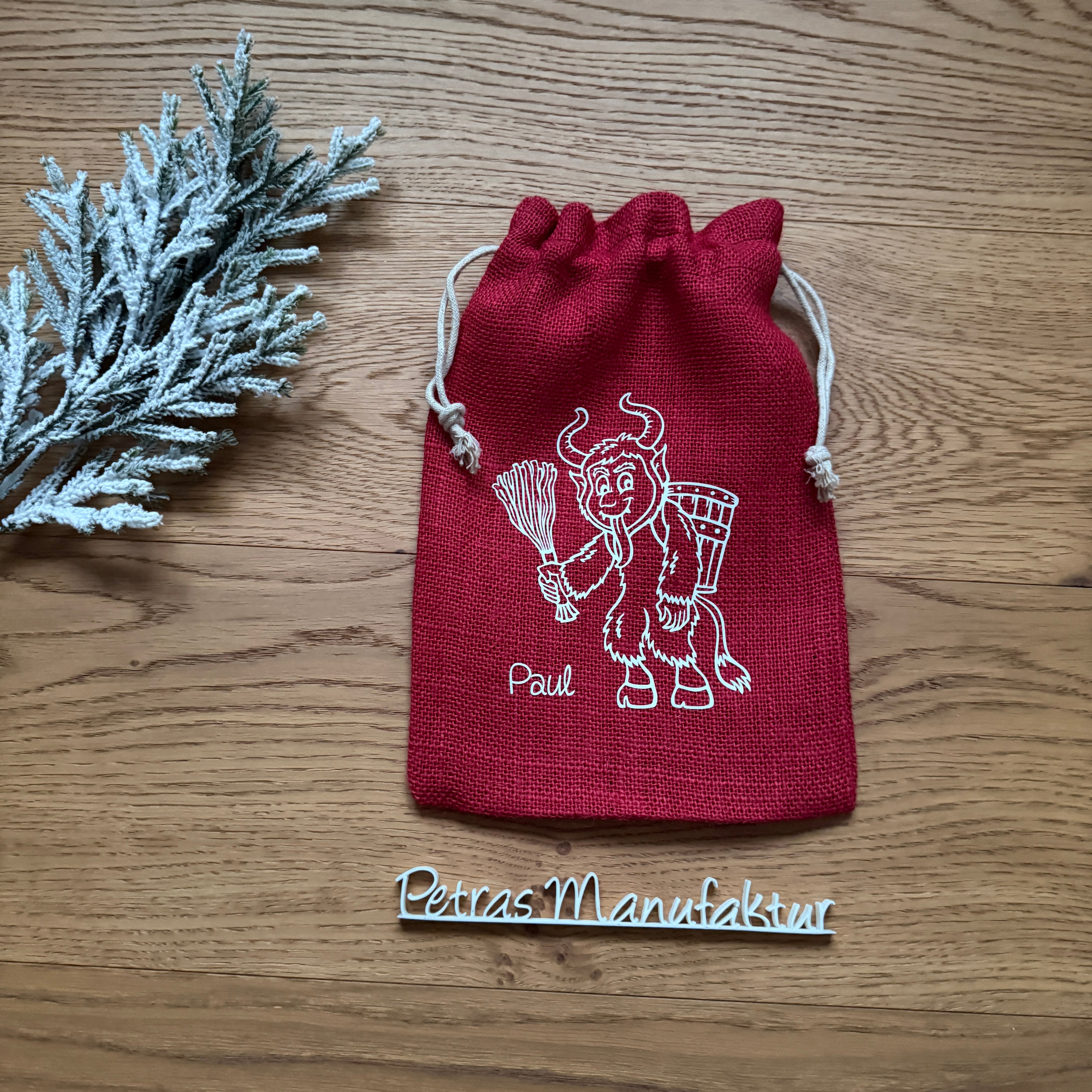 Nikolaussackerl Jute rot