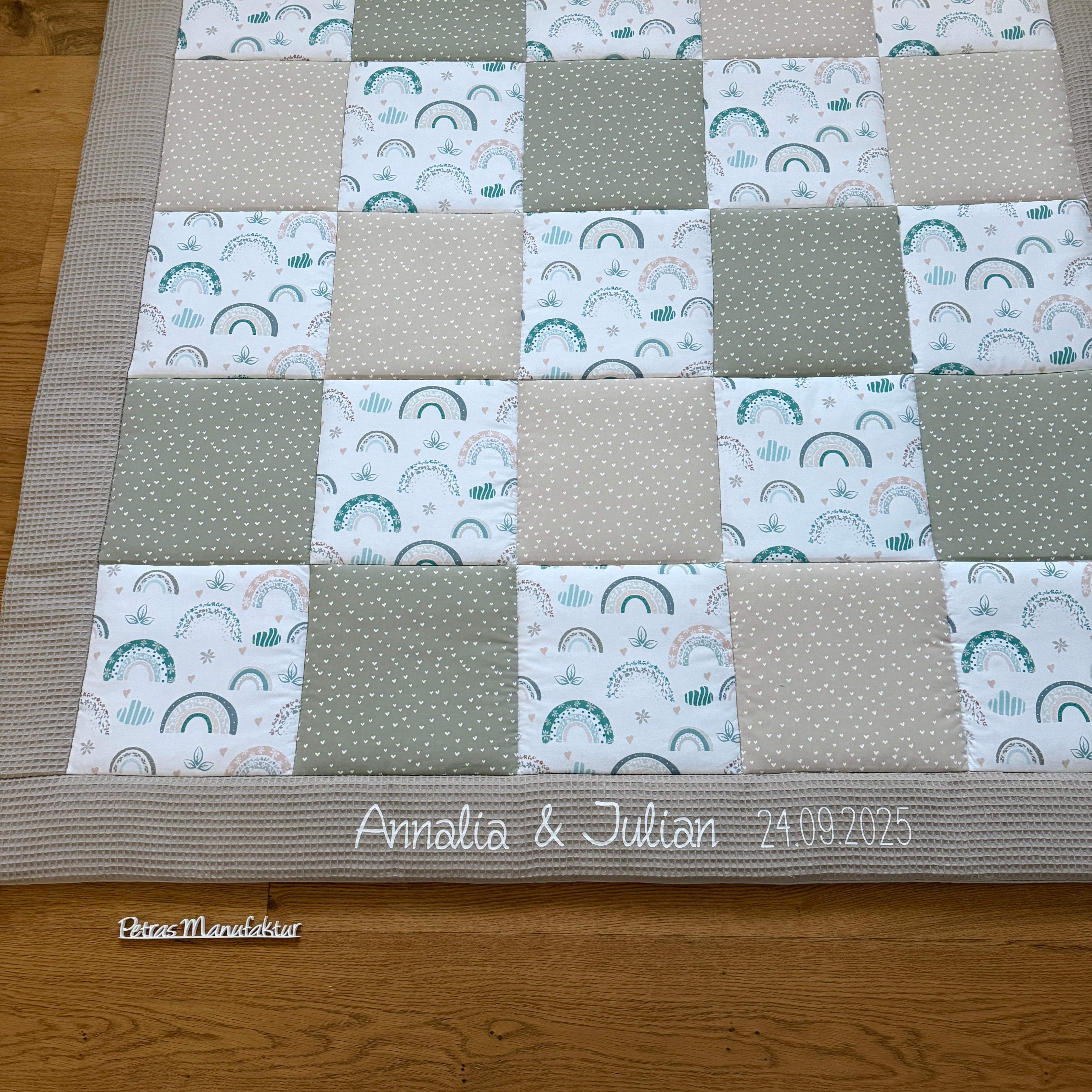 Krabbeldecke "Regenbogen pastell“ Modell 5
