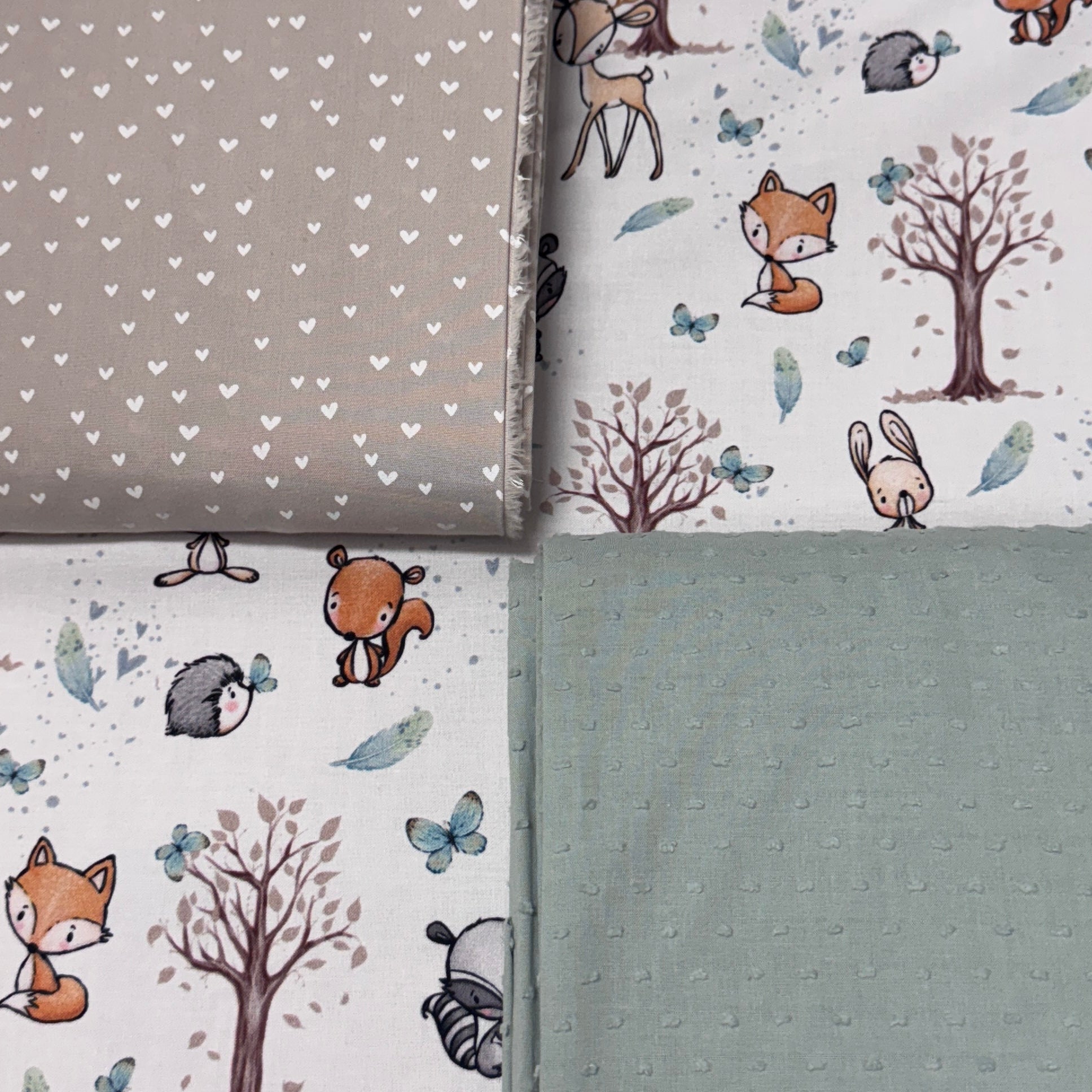 Krabbeldecke "Waldtiere mint“ Modell 4