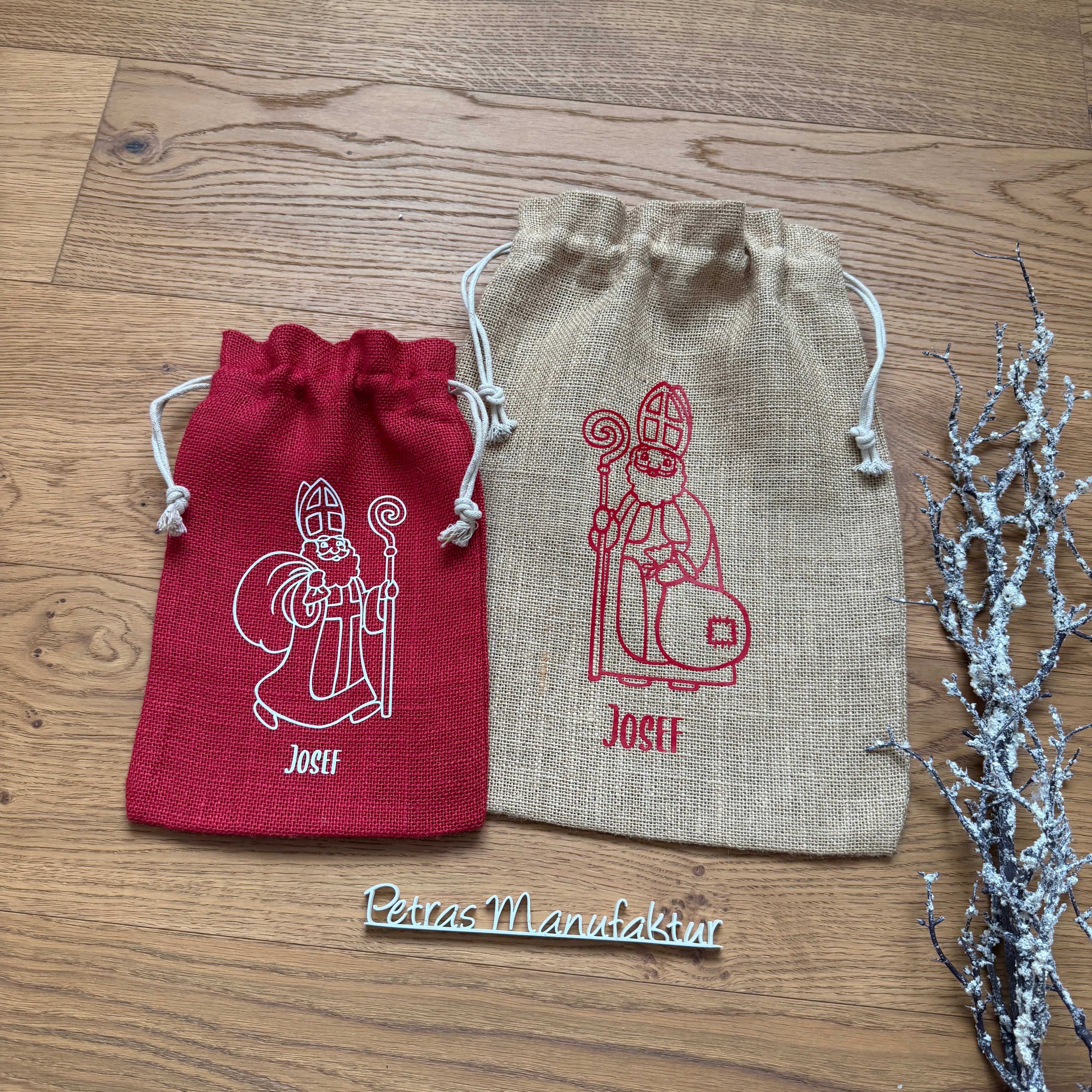 Nikolaussackerl Jute rot