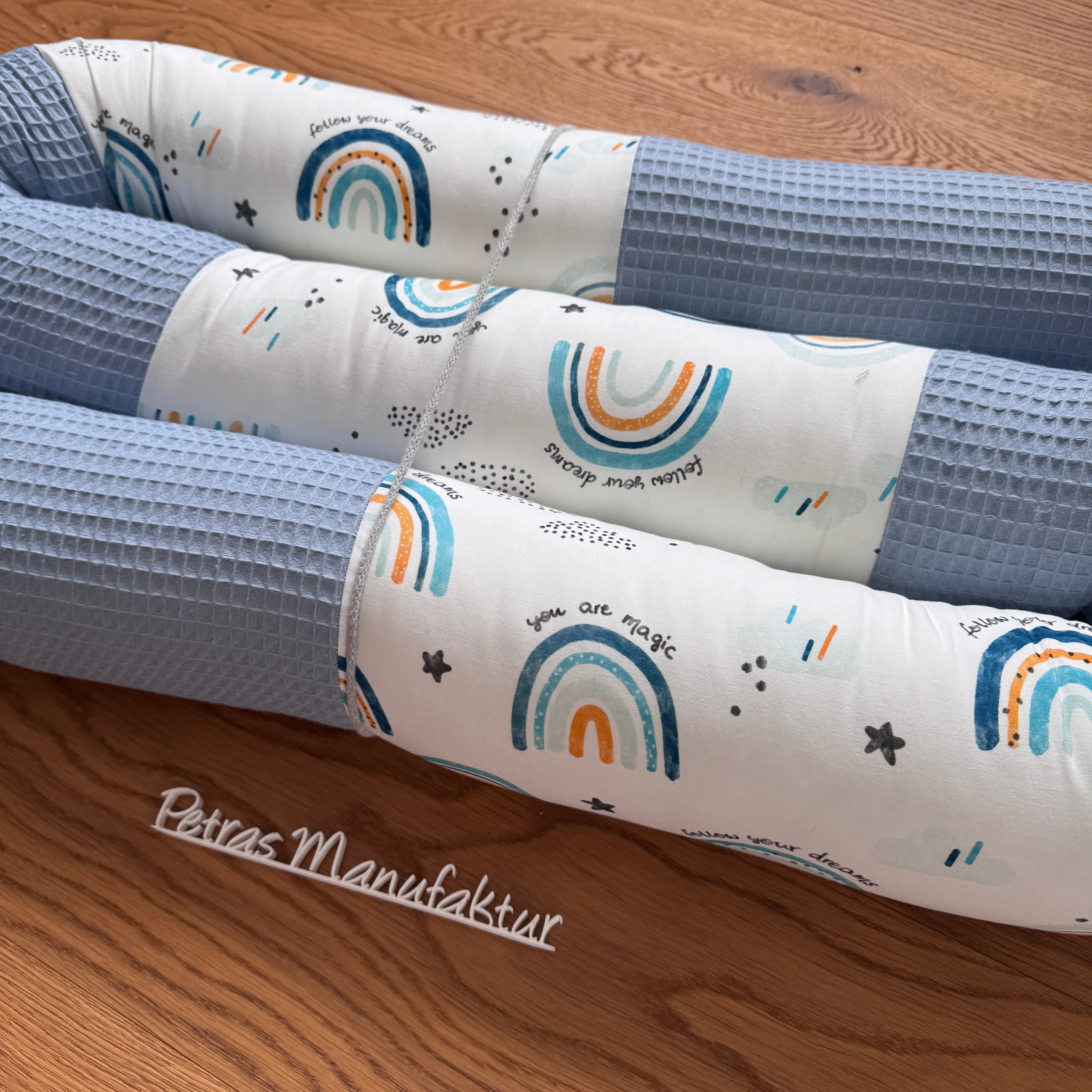 Bettschlange "Regenbogen blau"