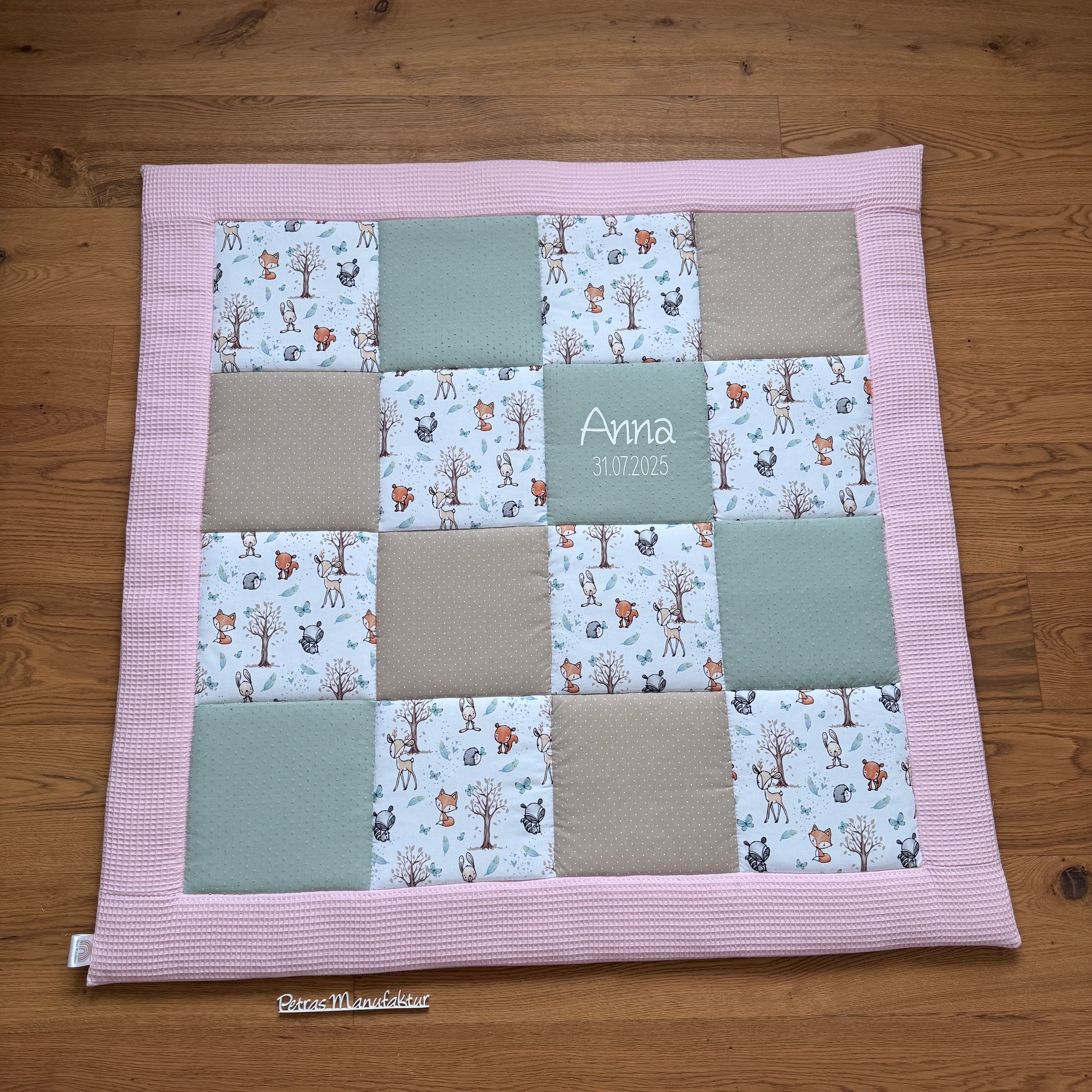 Krabbeldecke "Waldtiere mint“ Modell 3