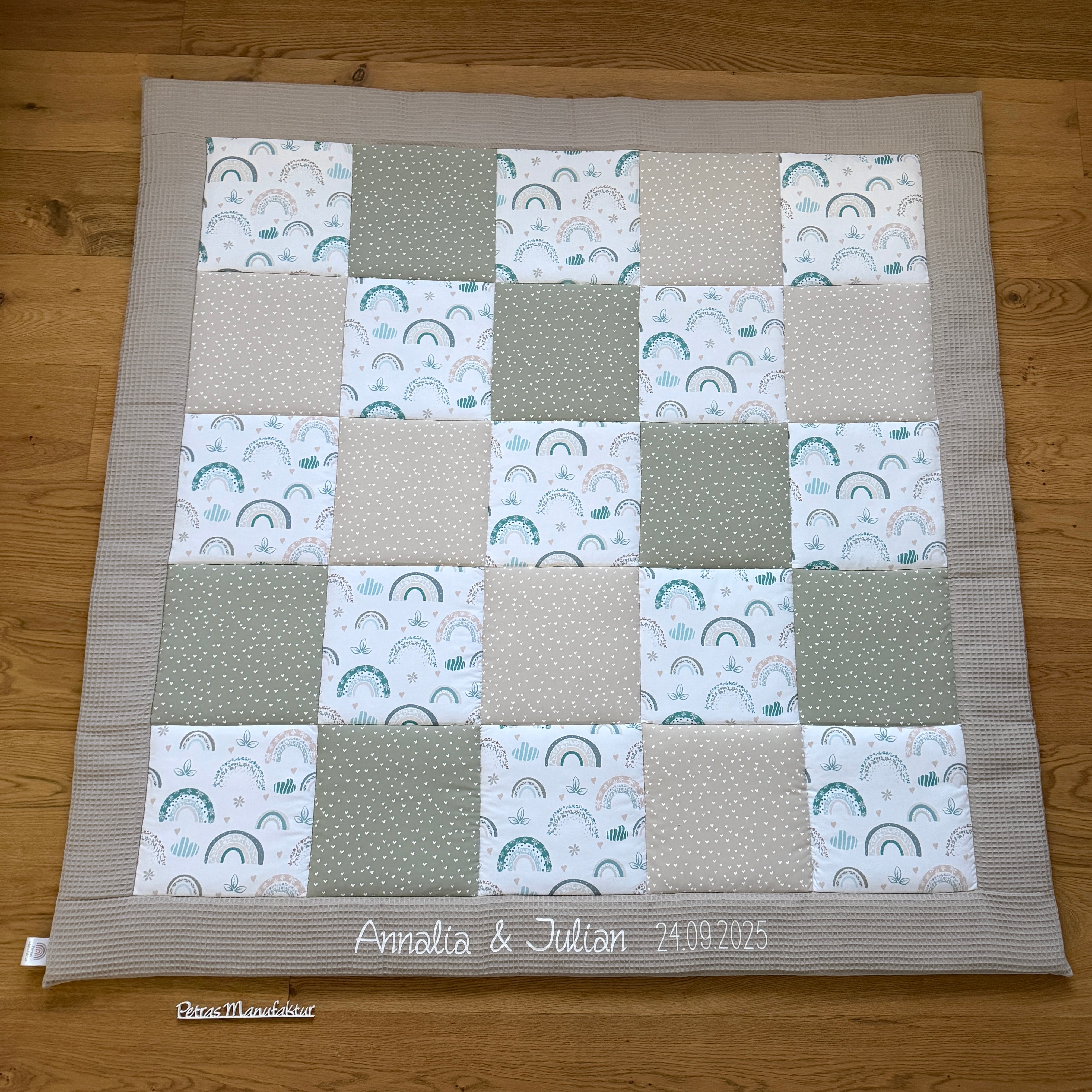 Krabbeldecke "Regenbogen pastell“ Modell 5