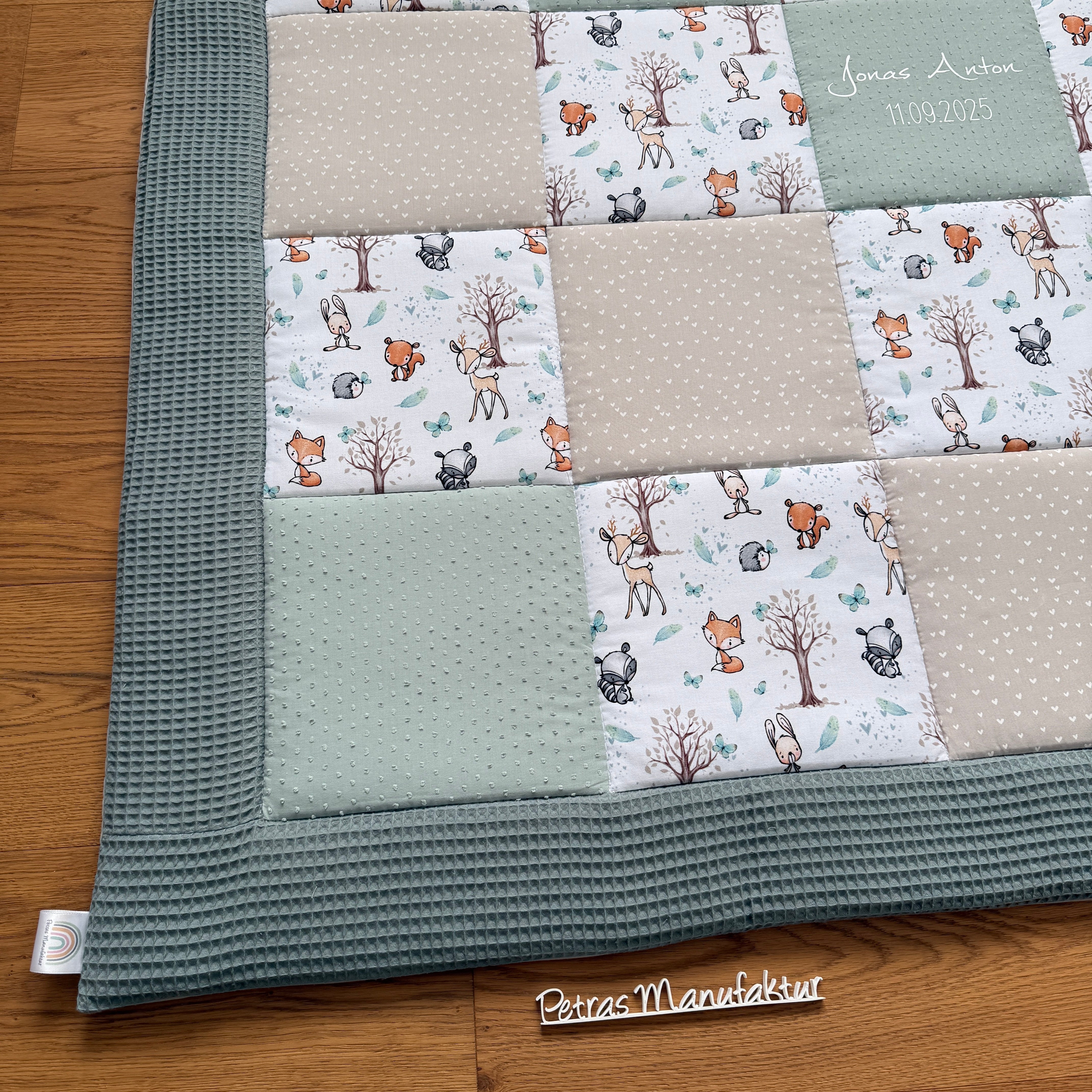 Krabbeldecke "Waldtiere mint“ Modell 4