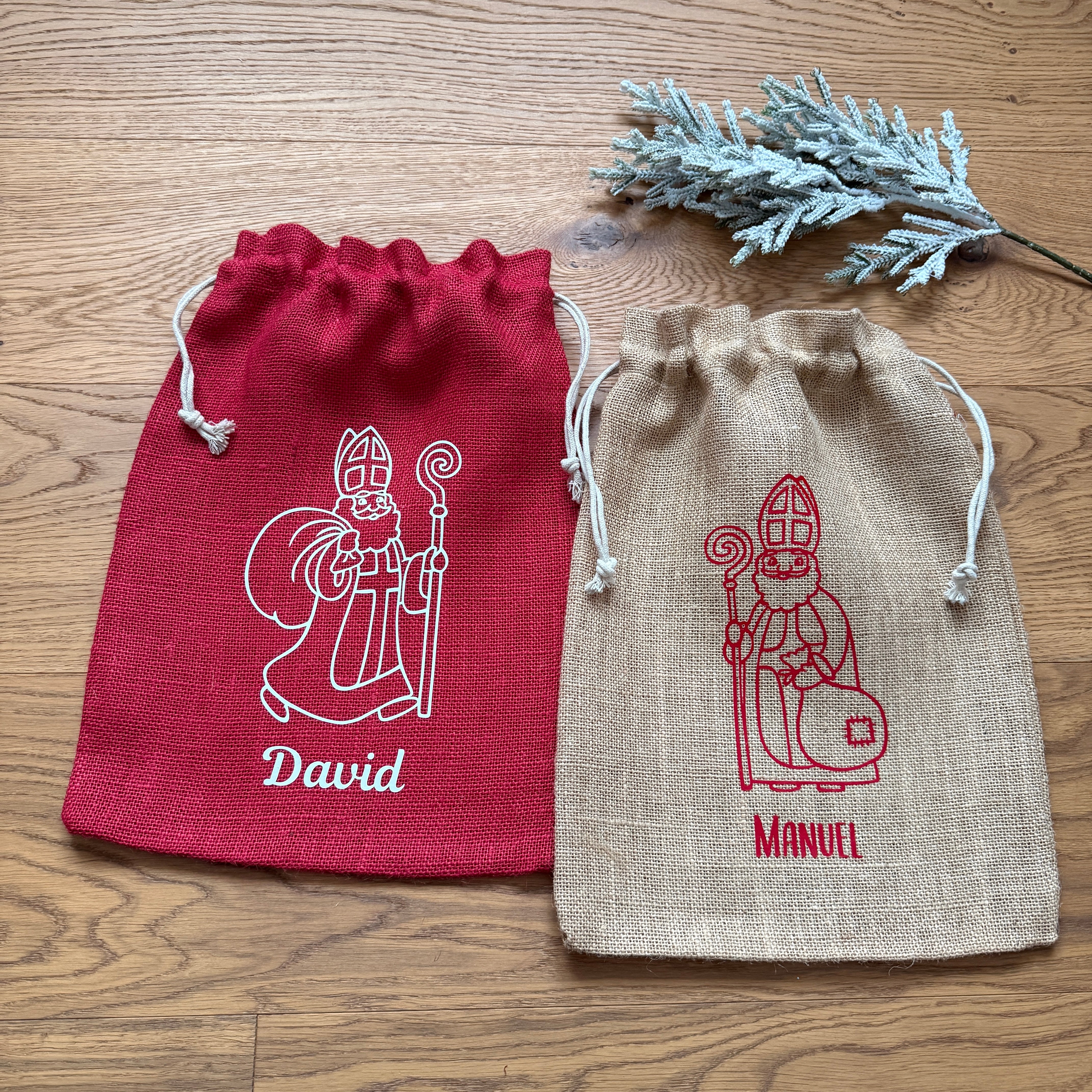 Nikolaussackerl Jute rot