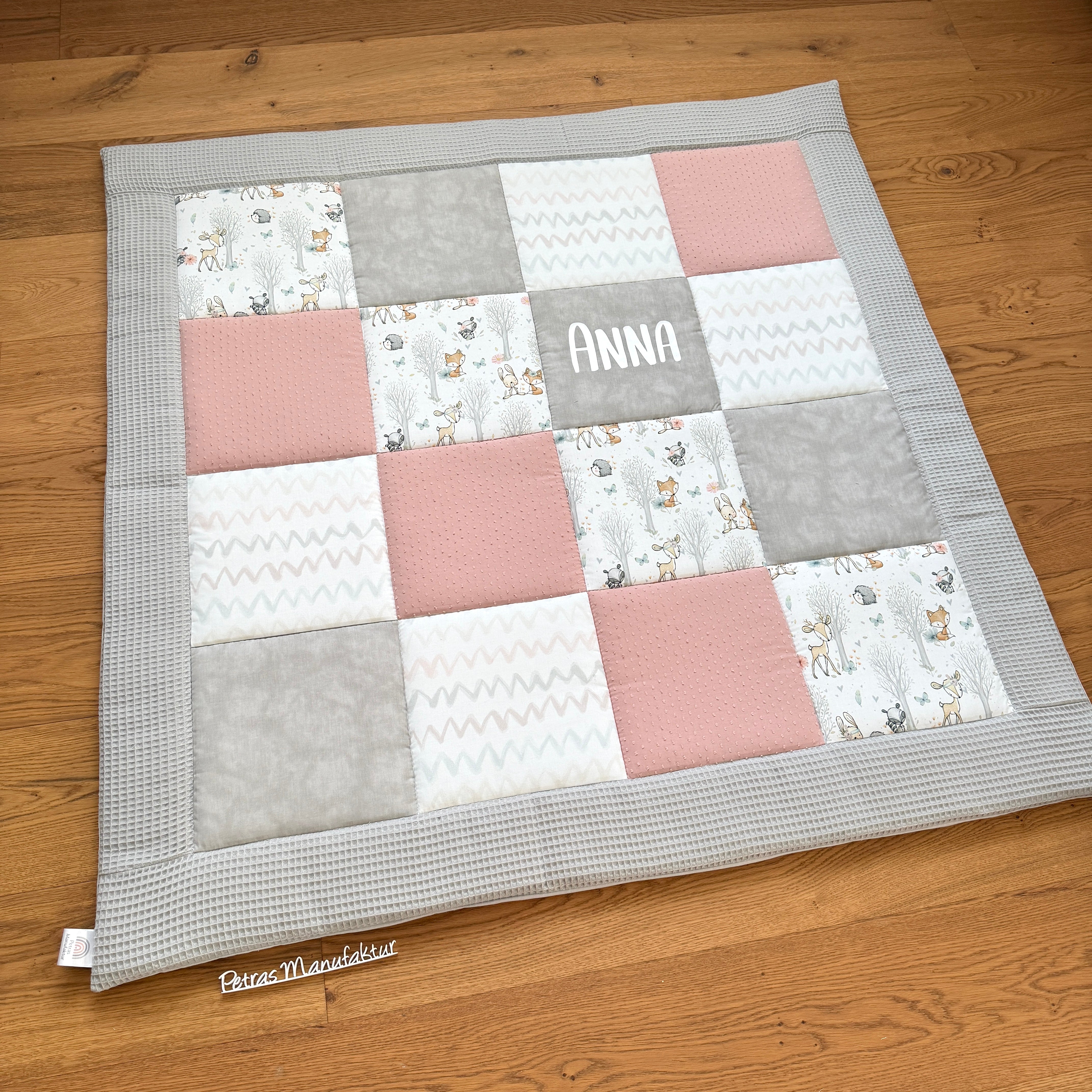 Krabbeldecke "Waldtiere pastell“ Modell 2