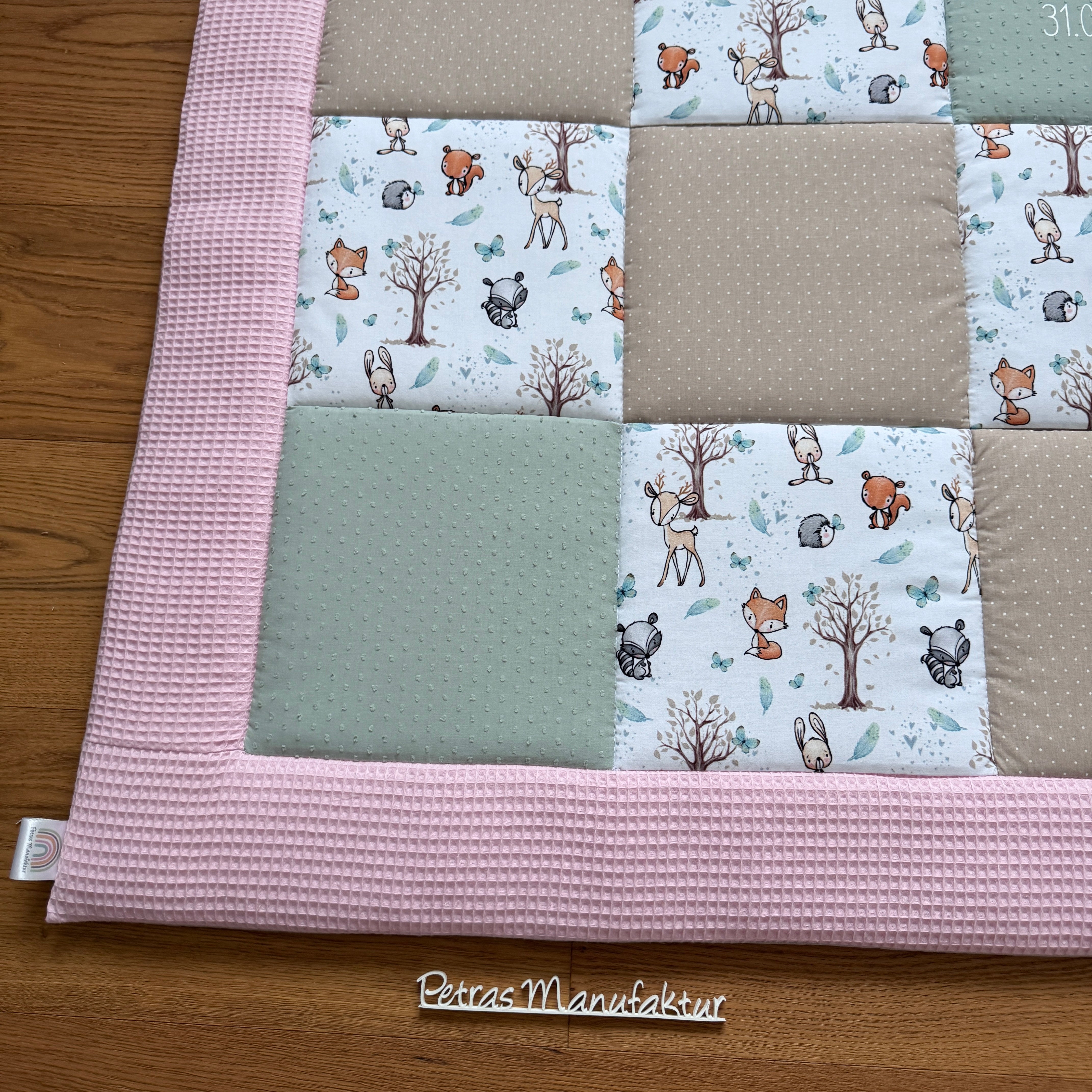 Krabbeldecke "Waldtiere mint“ Modell 3