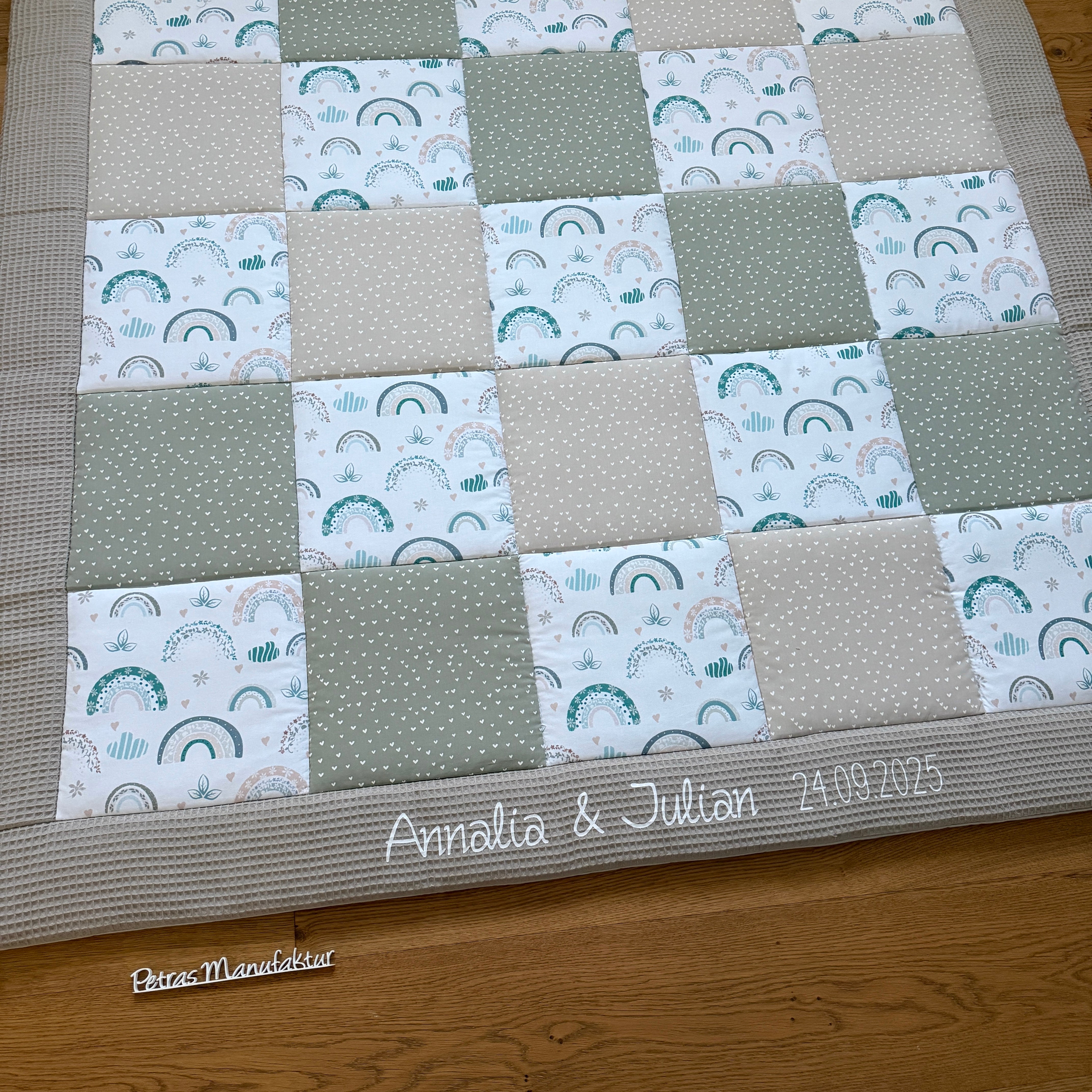 Krabbeldecke "Regenbogen pastell“ Modell 5