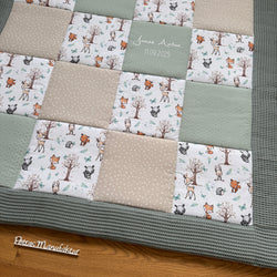 Krabbeldecke "Waldtiere mint“ Modell 6