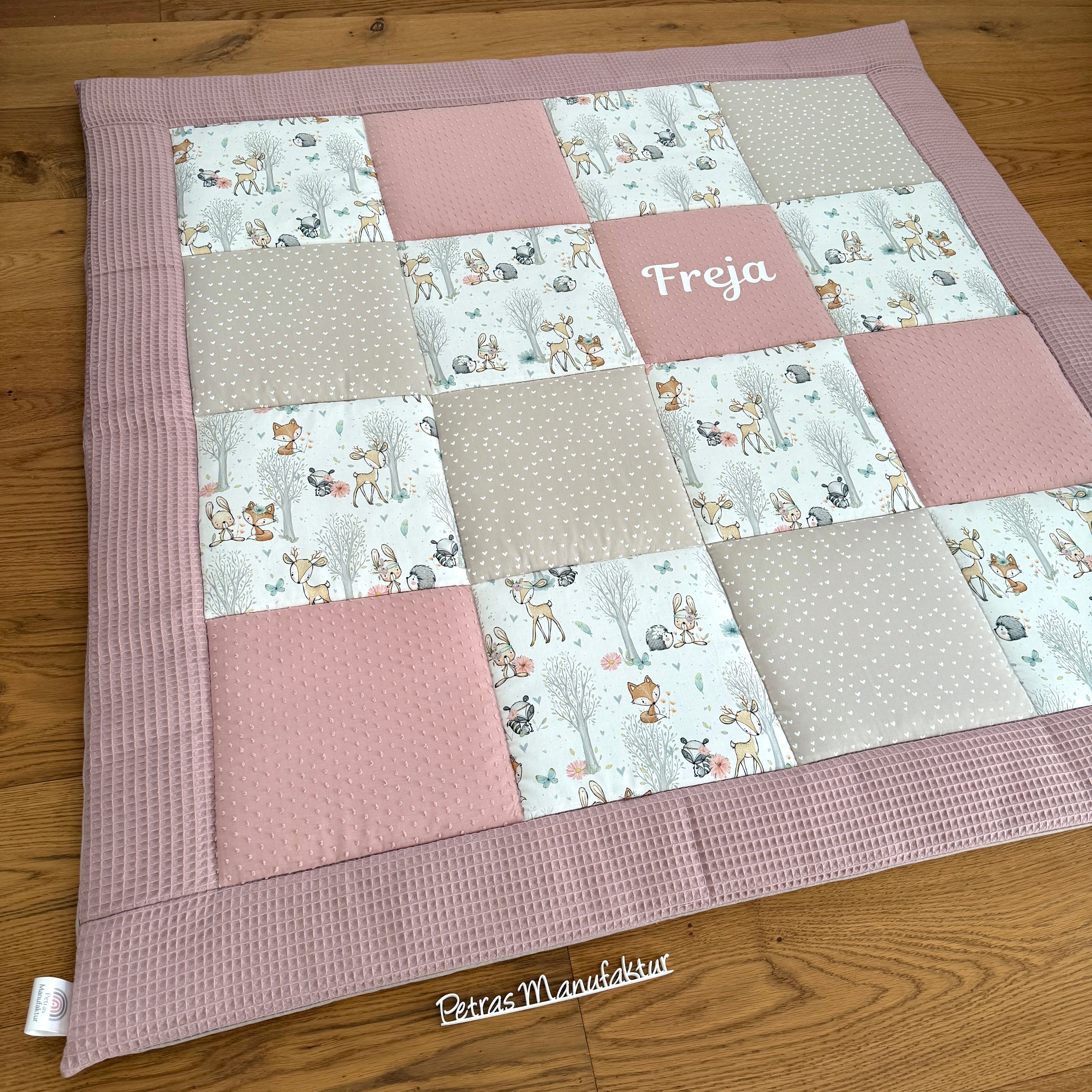 Krabbeldecke "Waldtiere pastell“ Modell 6