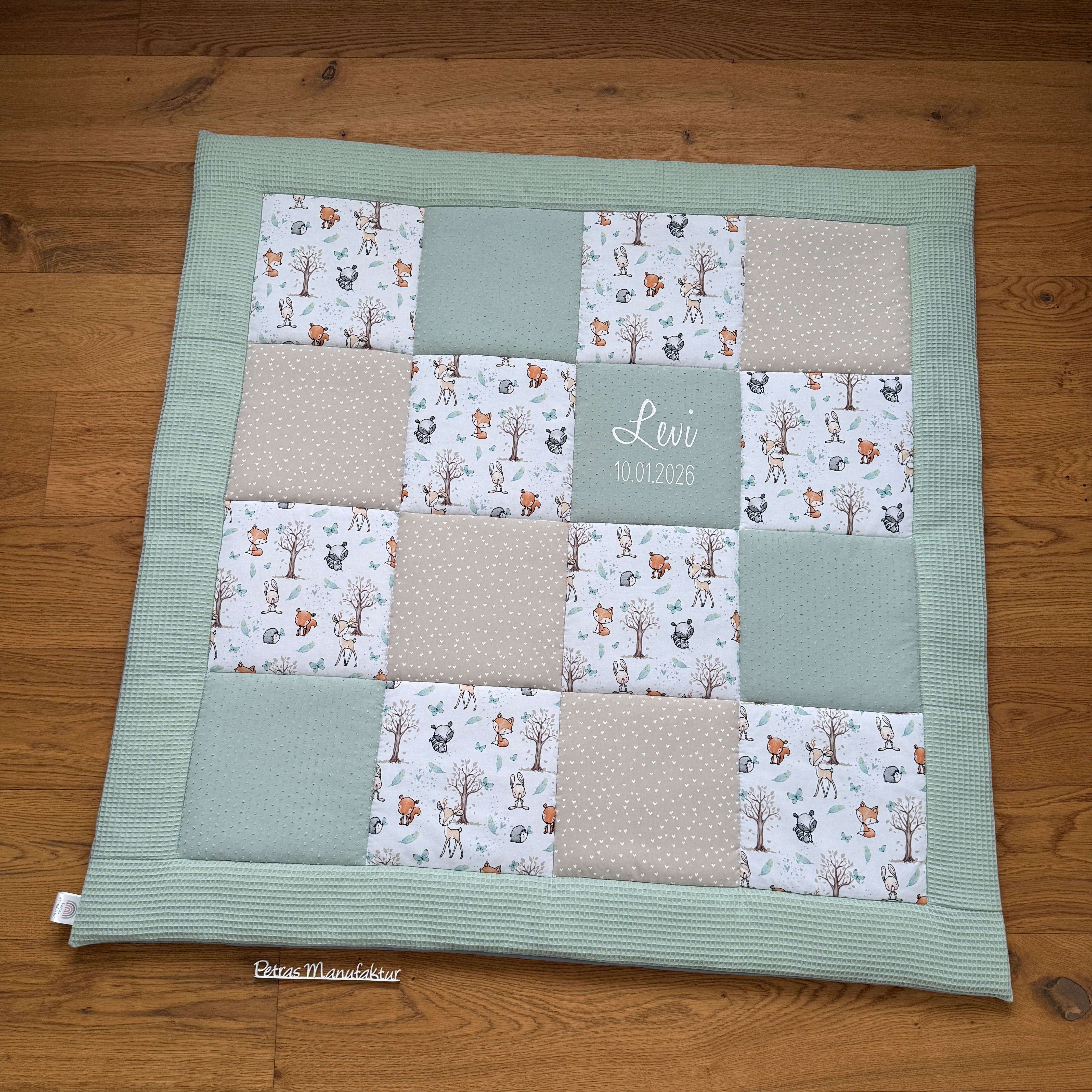 Krabbeldecke "Waldtiere mint“ Modell 4