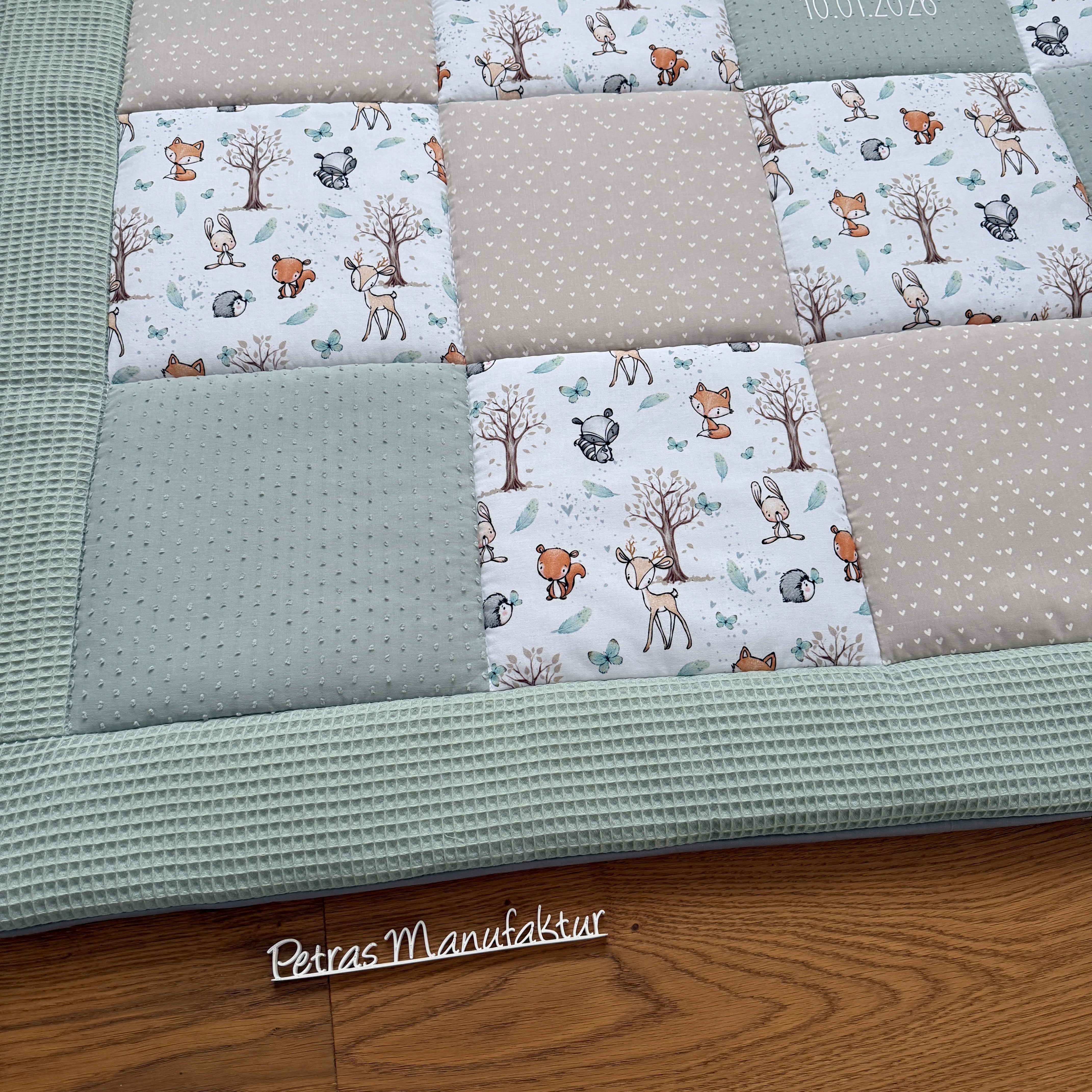 Krabbeldecke "Waldtiere mint“ Modell 4