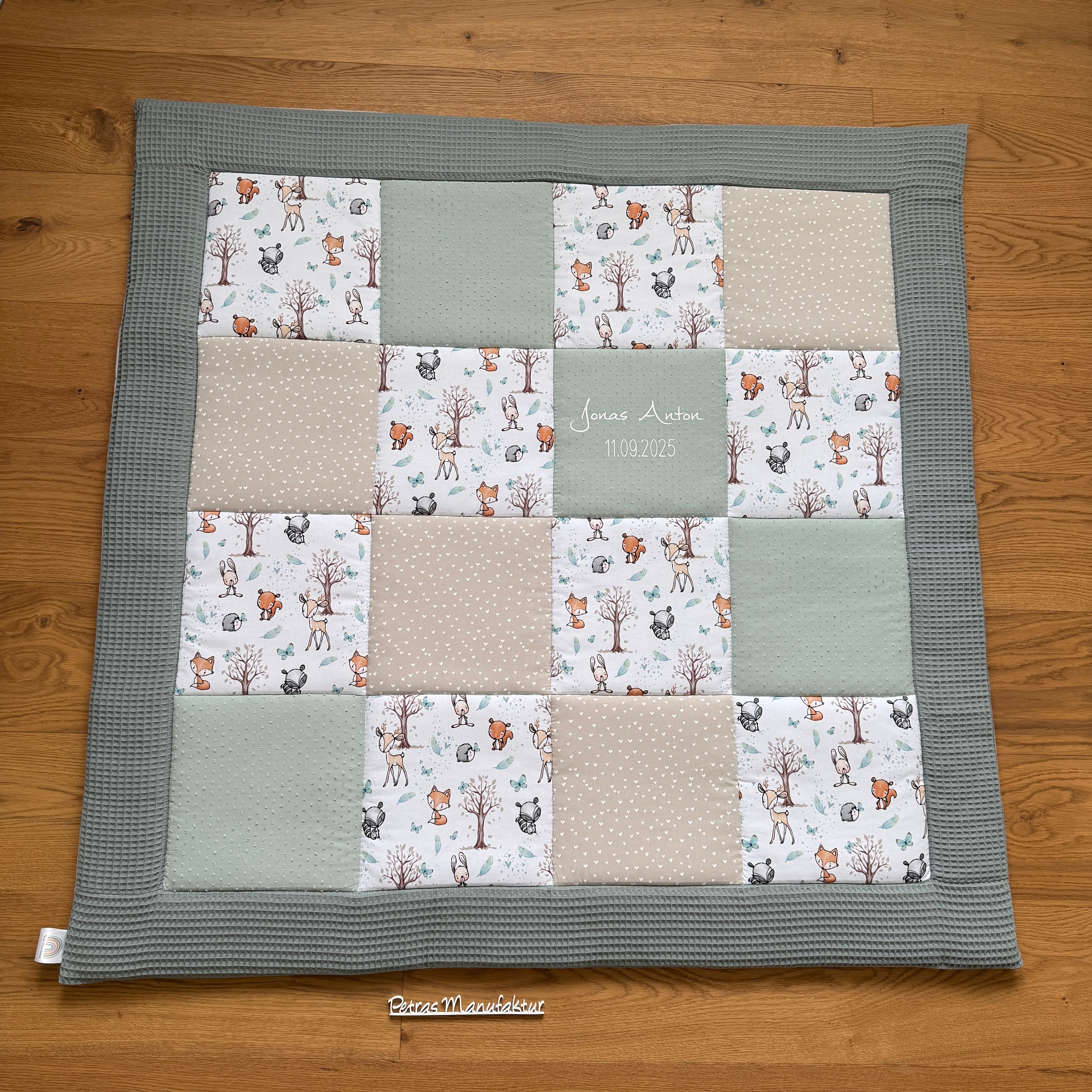 Krabbeldecke "Waldtiere mint“ Modell 4