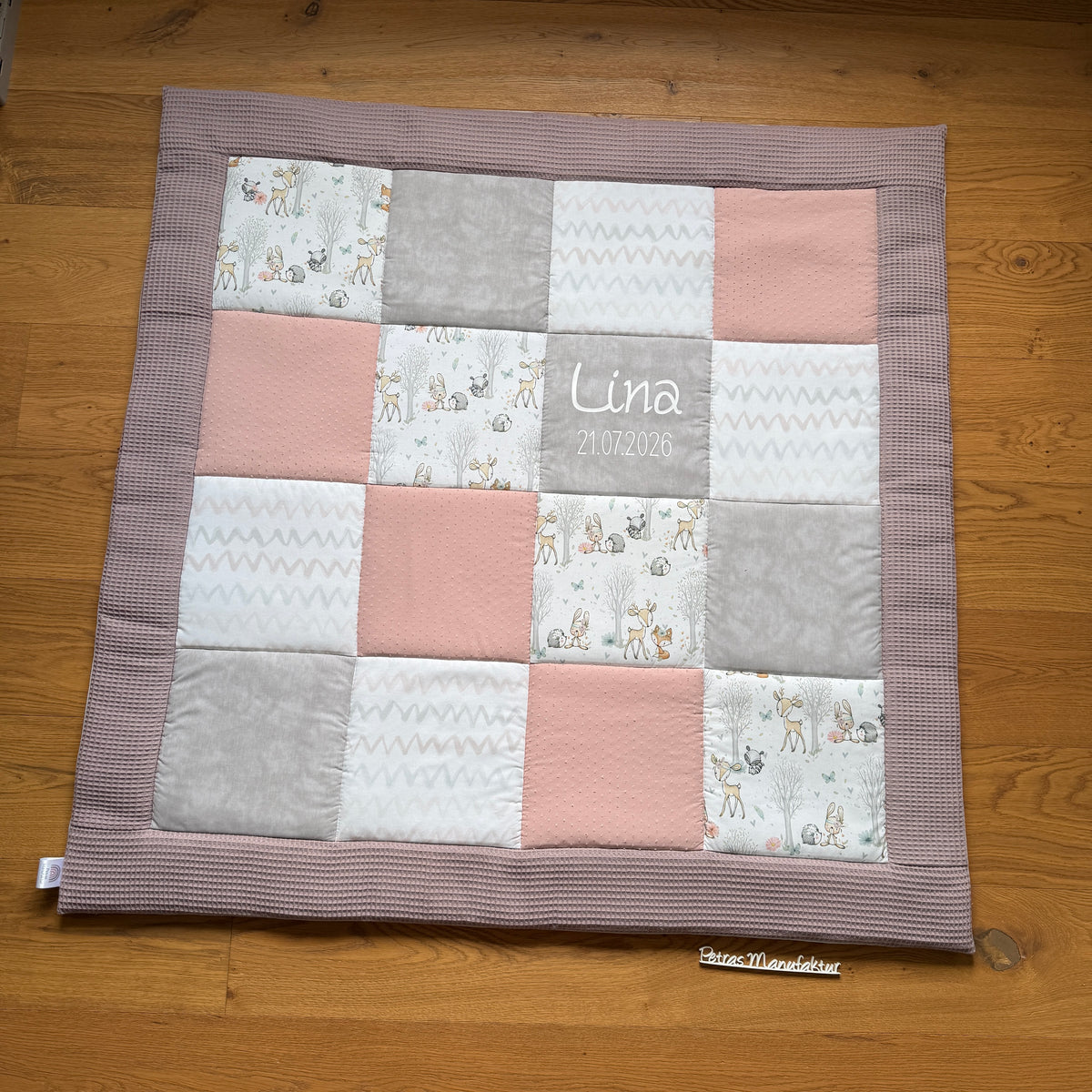 Krabbeldecke "Waldtiere pastell“ Modell 2