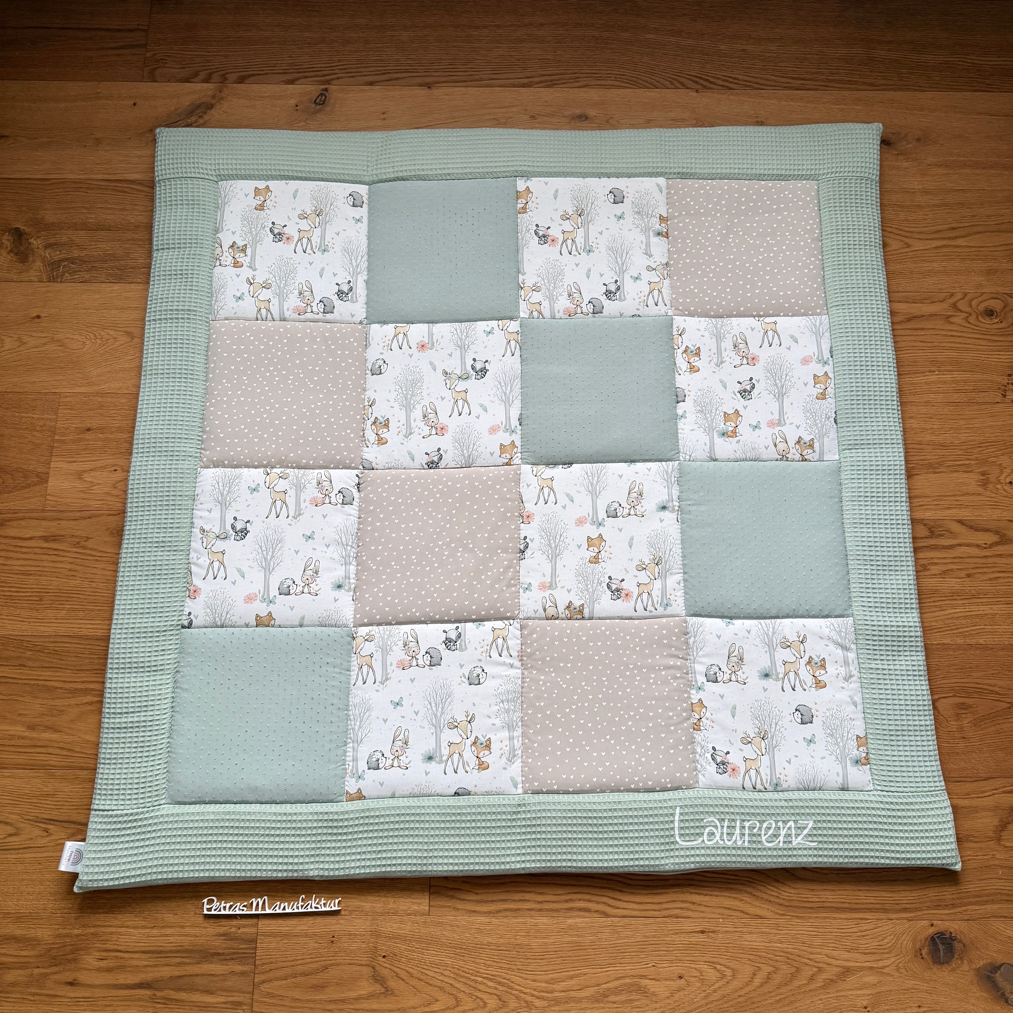 Krabbeldecke "Waldtiere pastell“ Modell 4