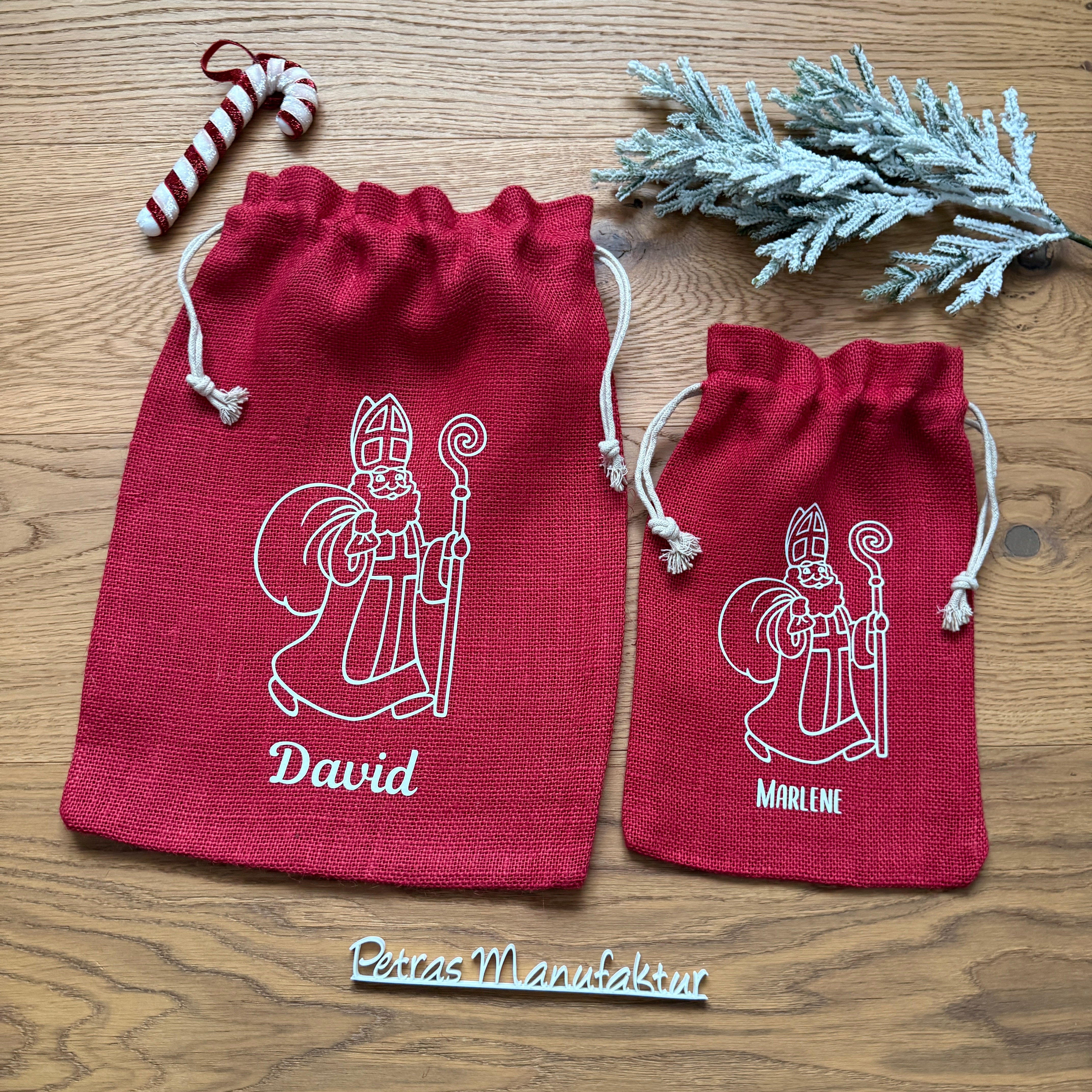 Nikolaussackerl Jute rot