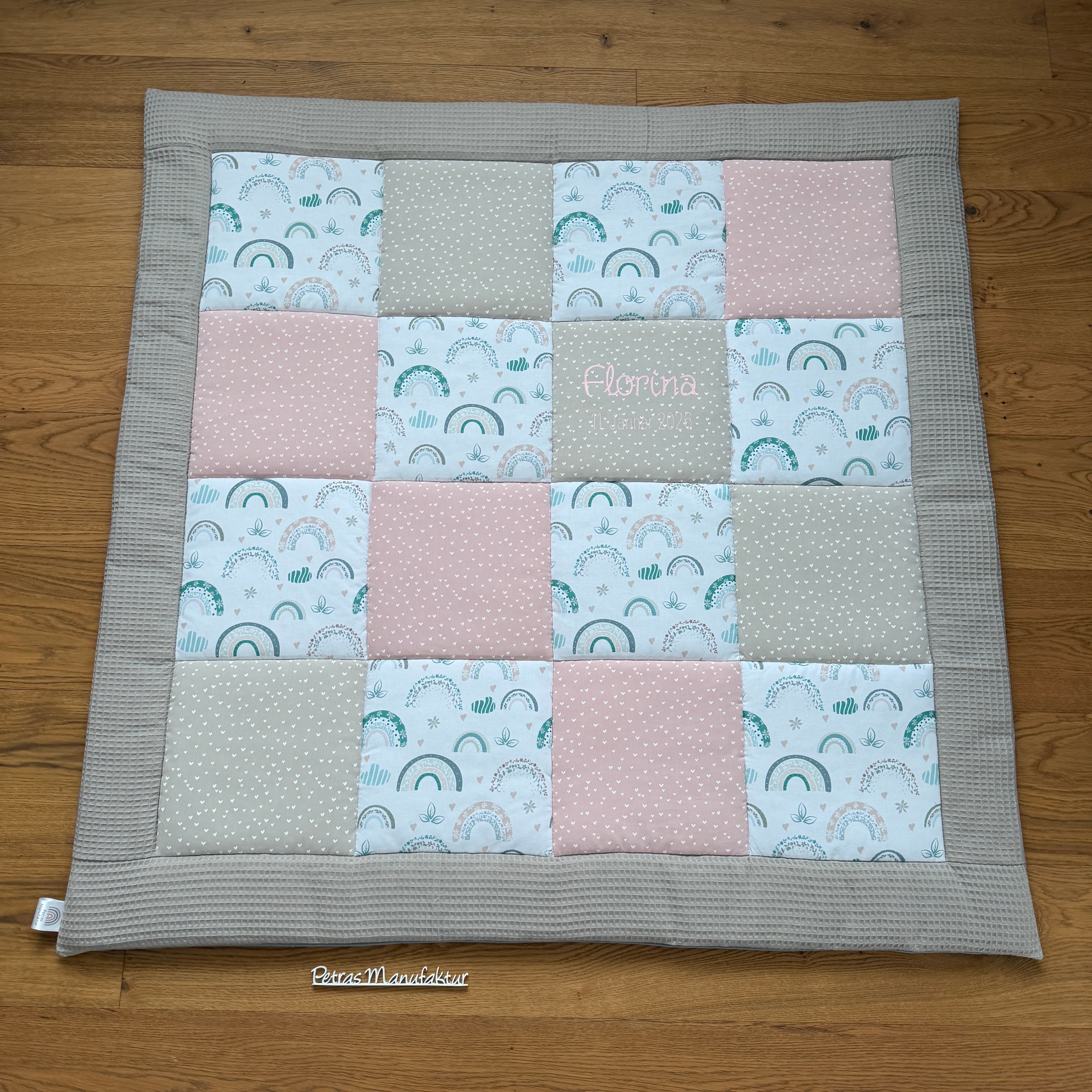 Krabbeldecke "Regenbogen pastell“ Modell 6