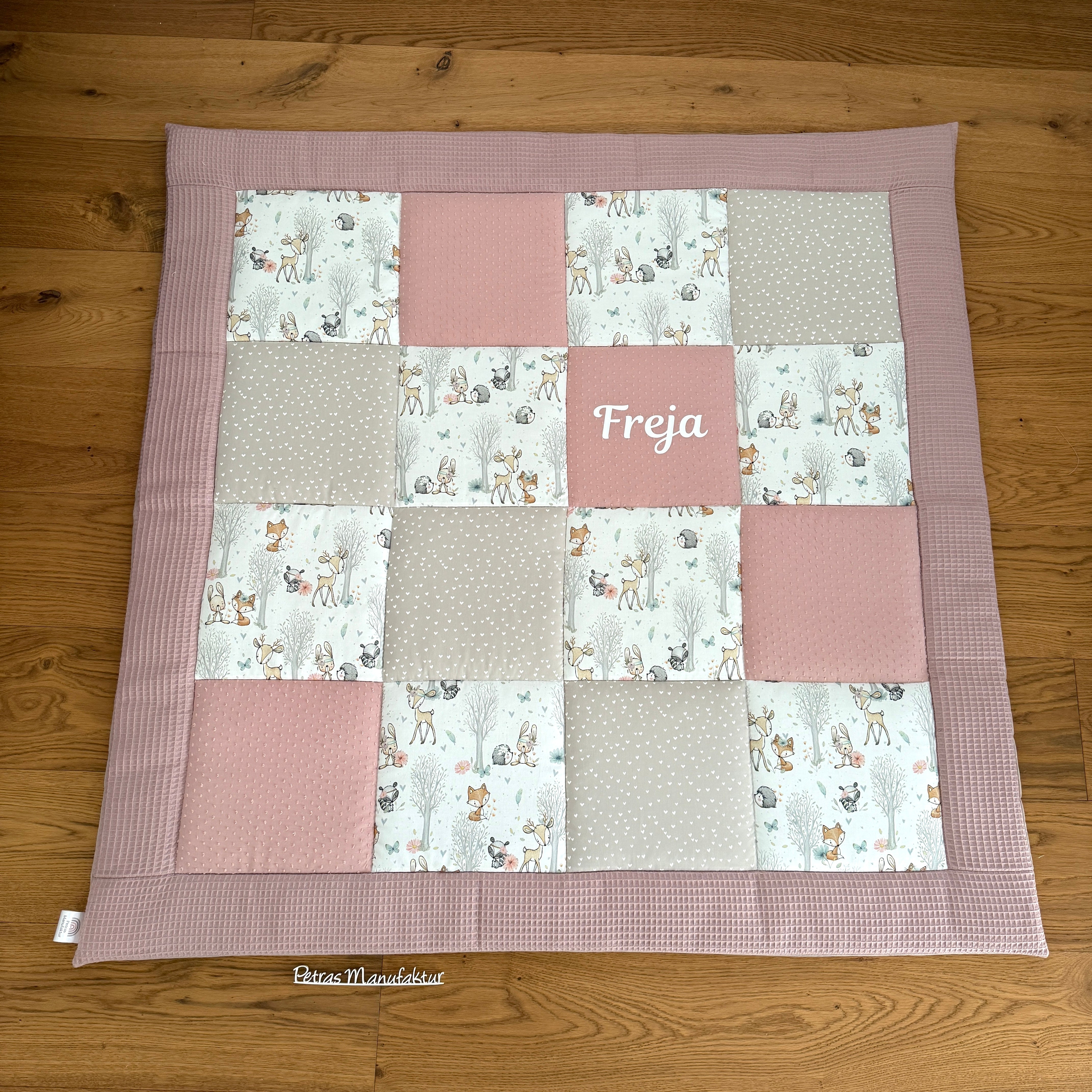 Krabbeldecke "Waldtiere pastell“ Modell 6