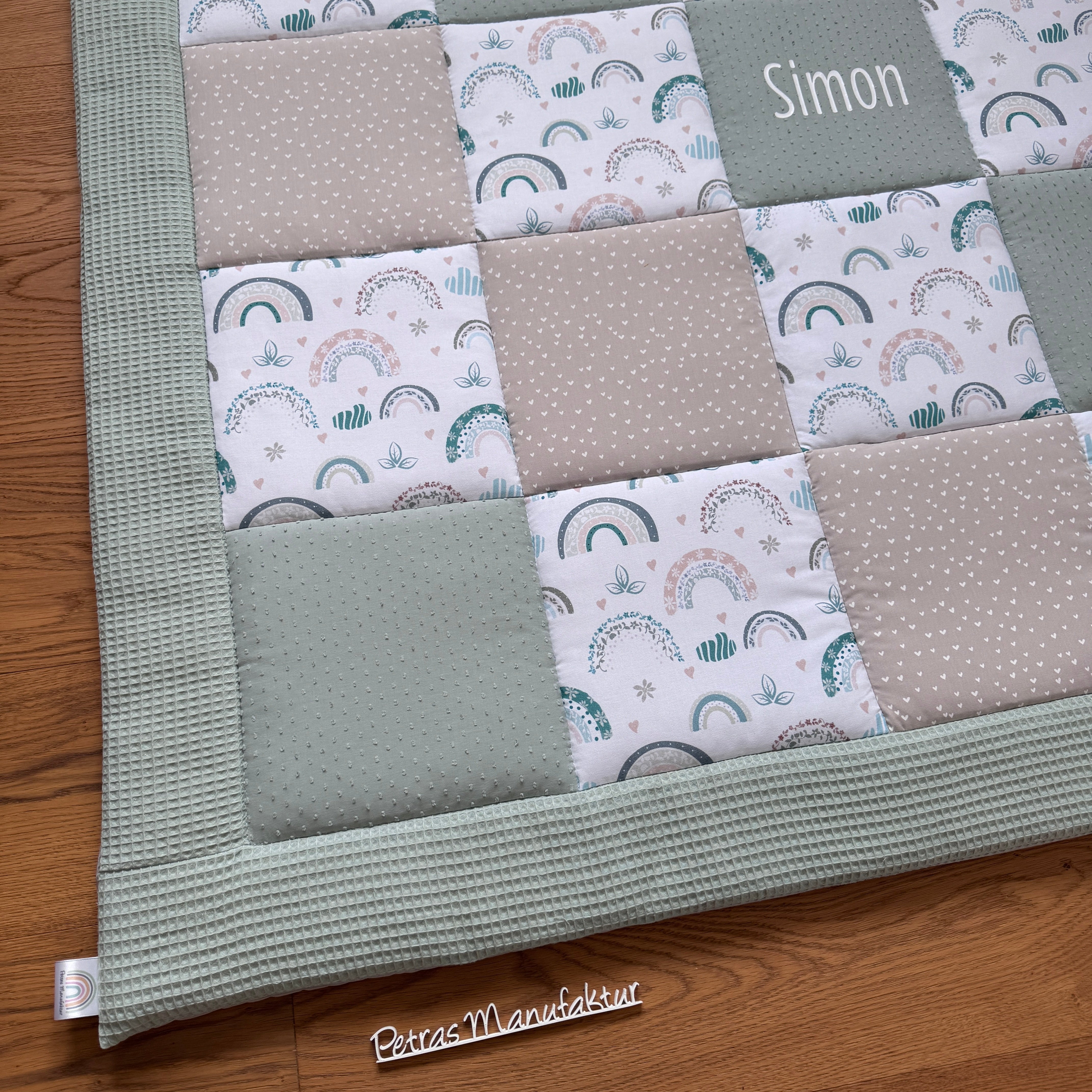 Krabbeldecke "Regenbogen pastell“ Modell 7