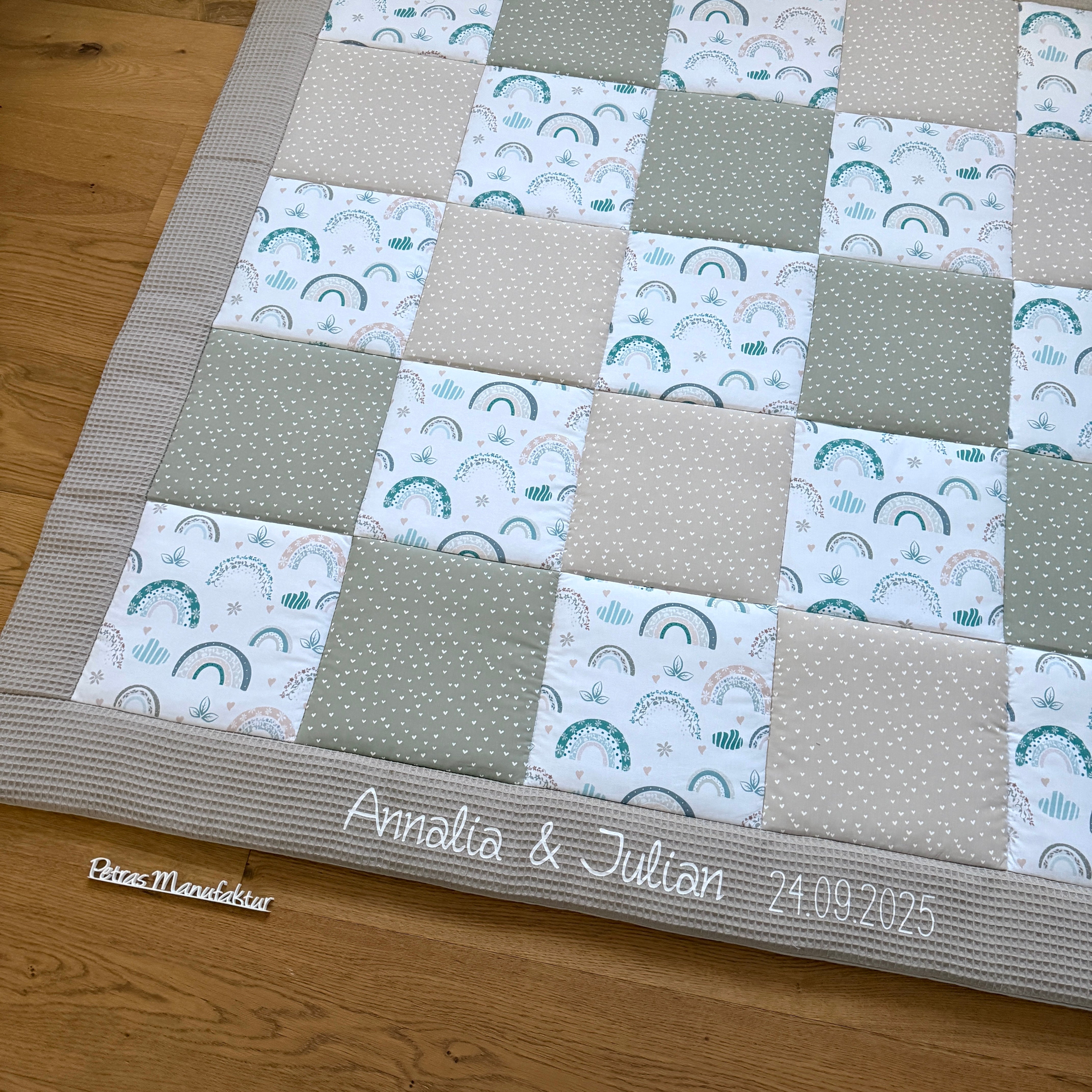 Krabbeldecke "Regenbogen pastell“ Modell 5