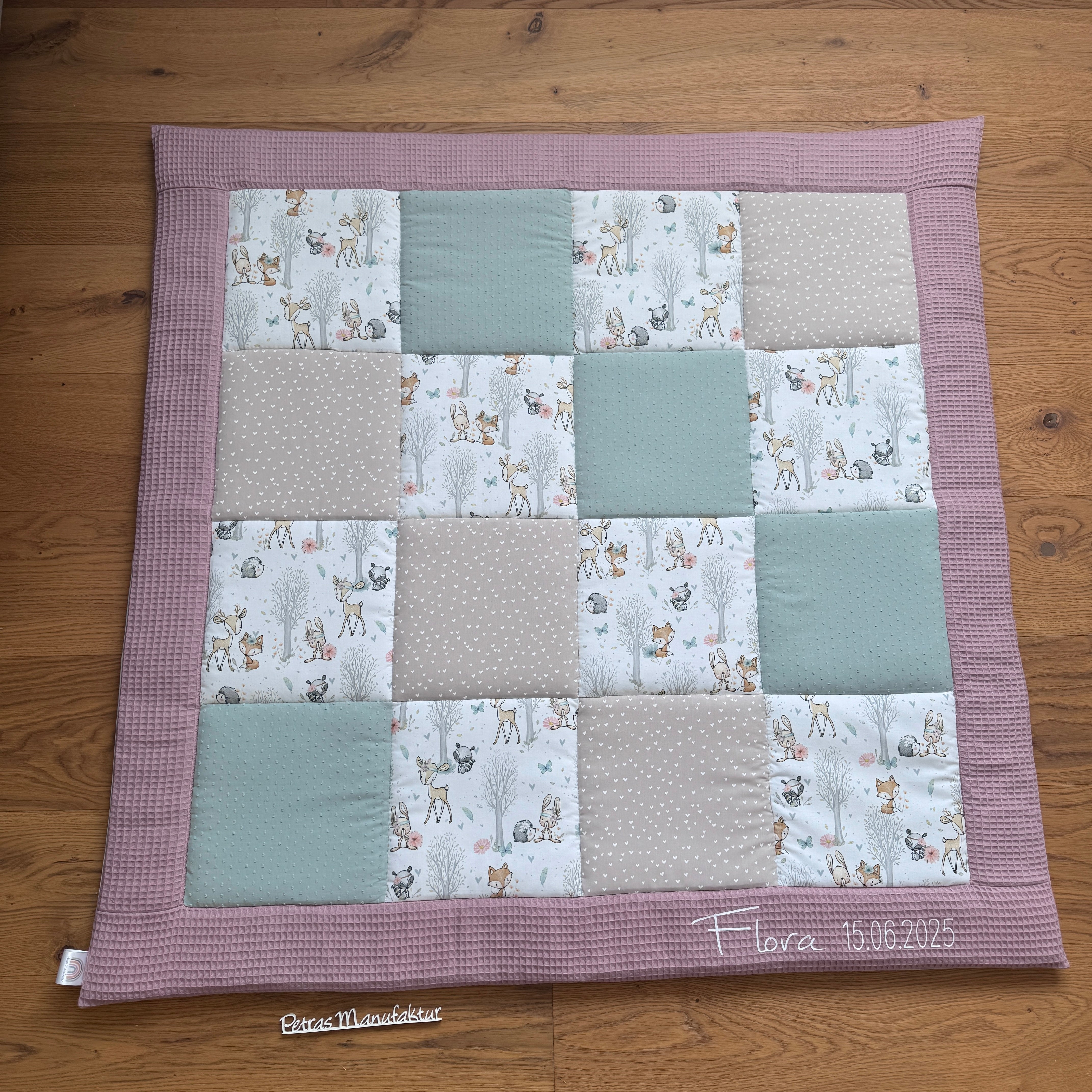 Krabbeldecke "Waldtiere pastell“ Modell 4