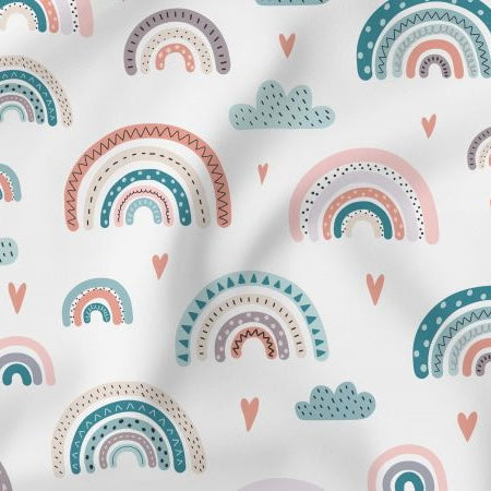 Kissen mit Geburtsdaten "Regenbogen & Wolken"